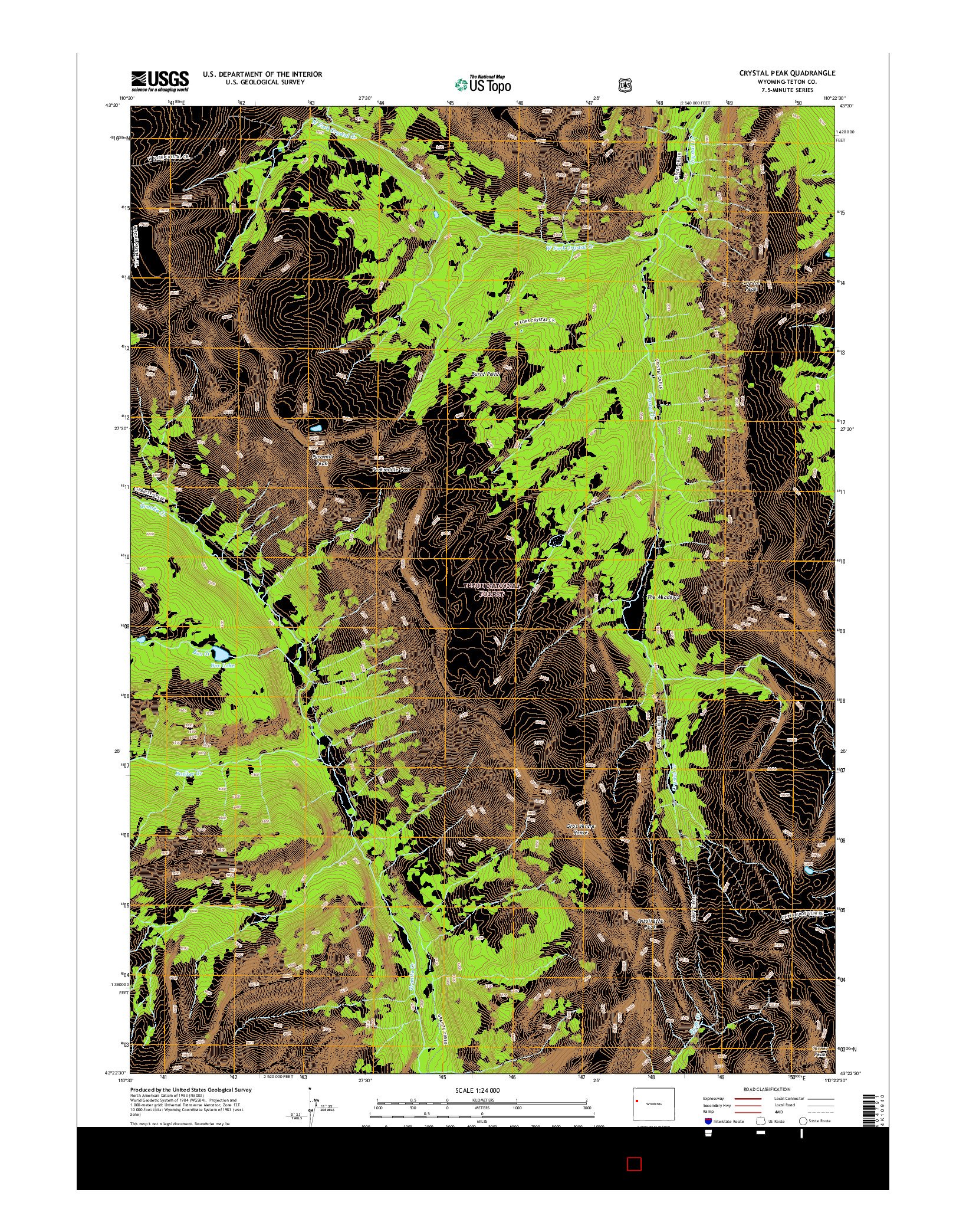 USGS US TOPO 7.5-MINUTE MAP FOR CRYSTAL PEAK, WY 2015