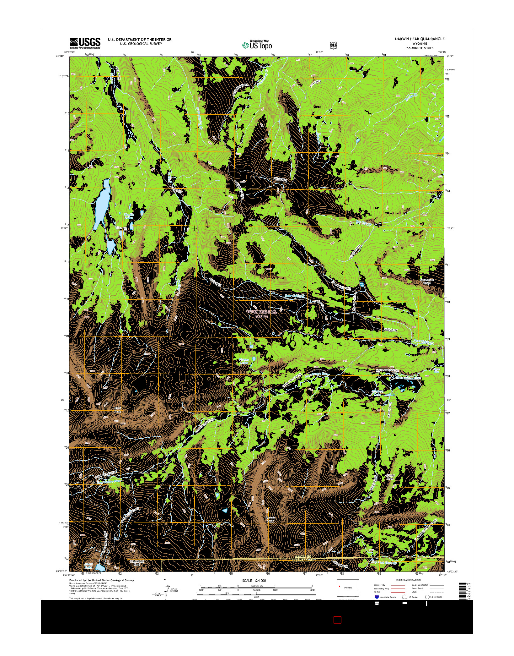 USGS US TOPO 7.5-MINUTE MAP FOR DARWIN PEAK, WY 2015