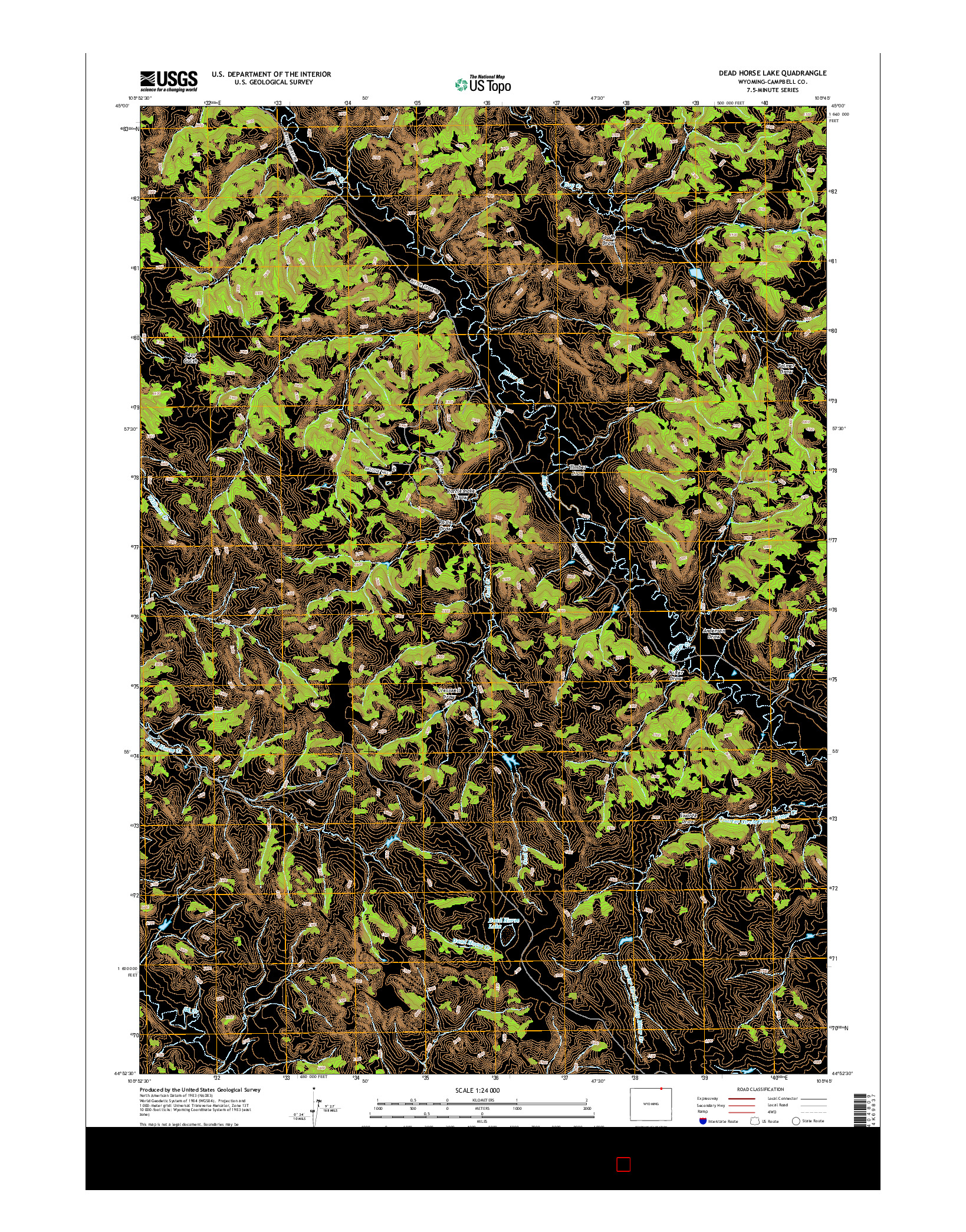 USGS US TOPO 7.5-MINUTE MAP FOR DEAD HORSE LAKE, WY 2015