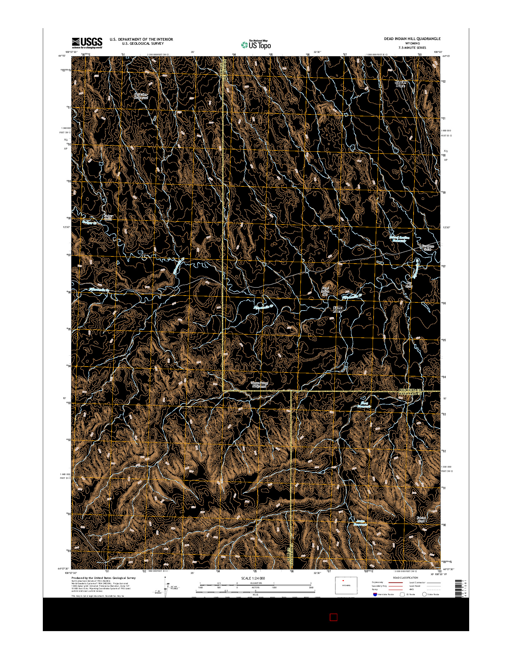 USGS US TOPO 7.5-MINUTE MAP FOR DEAD INDIAN HILL, WY 2015