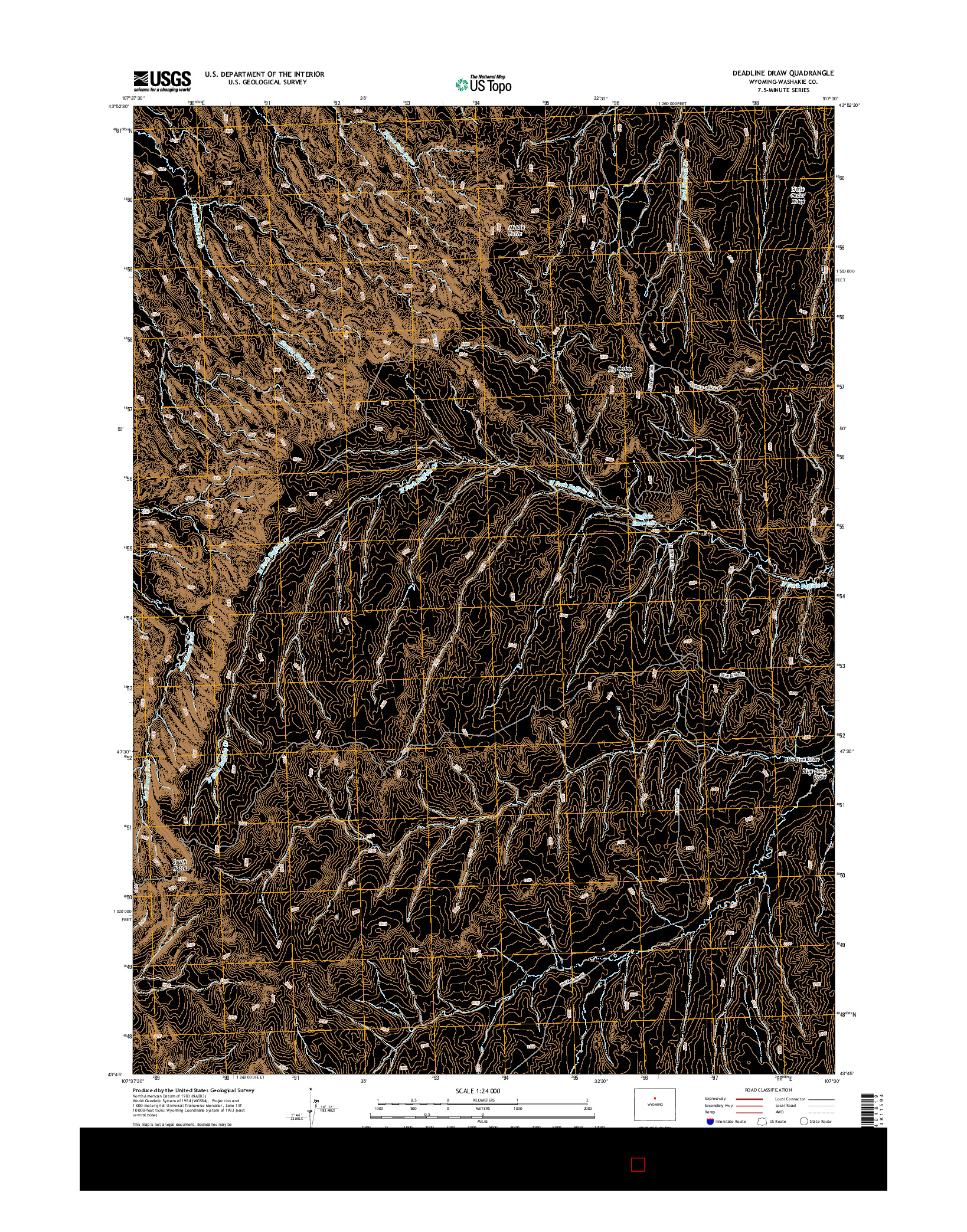 USGS US TOPO 7.5-MINUTE MAP FOR DEADLINE DRAW, WY 2015