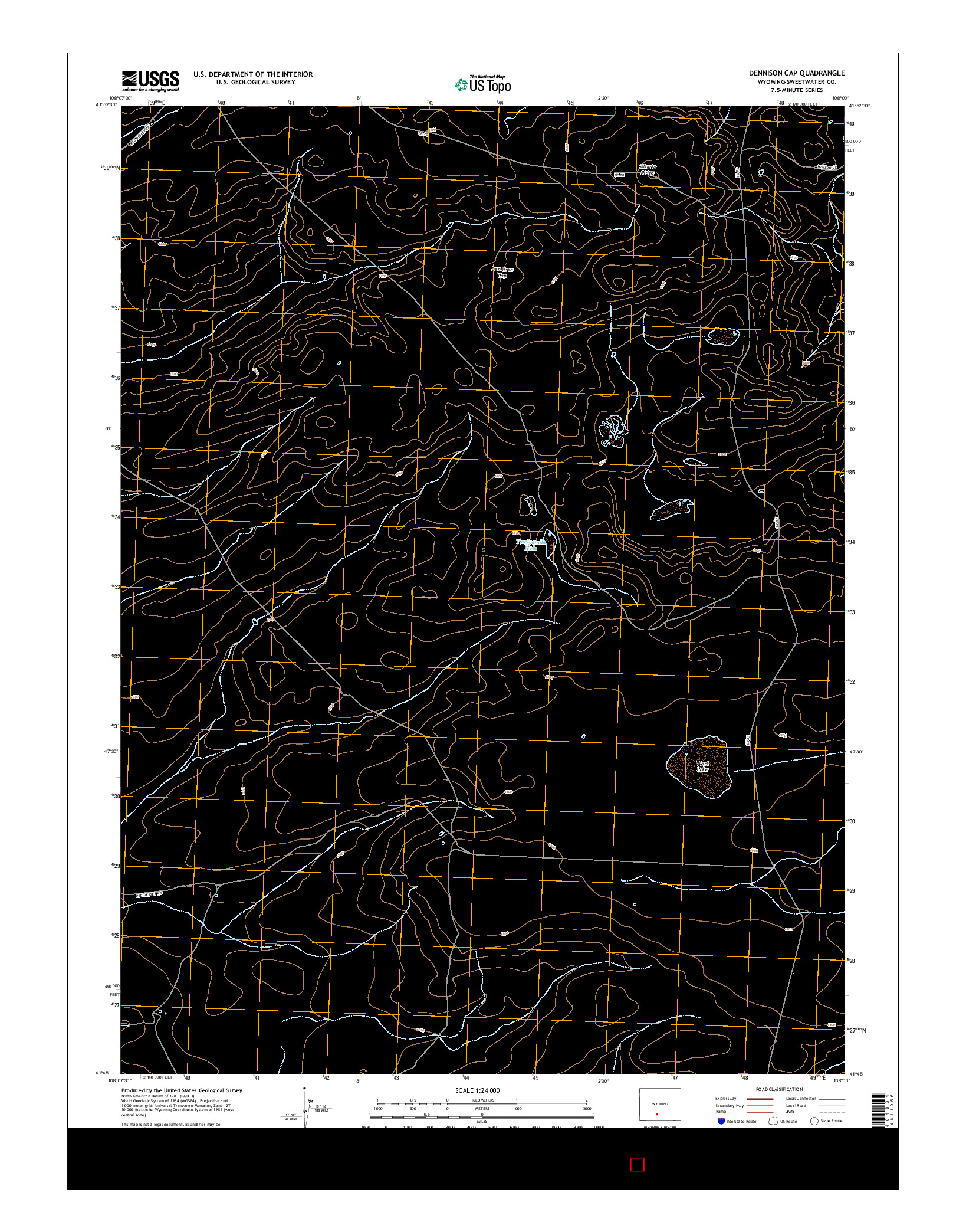 USGS US TOPO 7.5-MINUTE MAP FOR DENNISON CAP, WY 2015