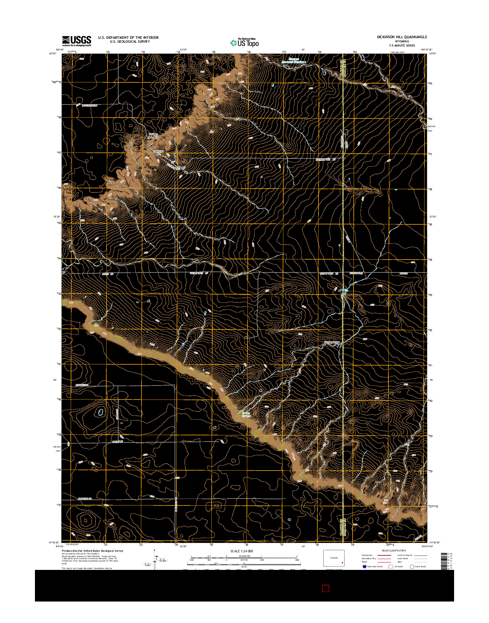 USGS US TOPO 7.5-MINUTE MAP FOR DICKINSON HILL, WY 2015