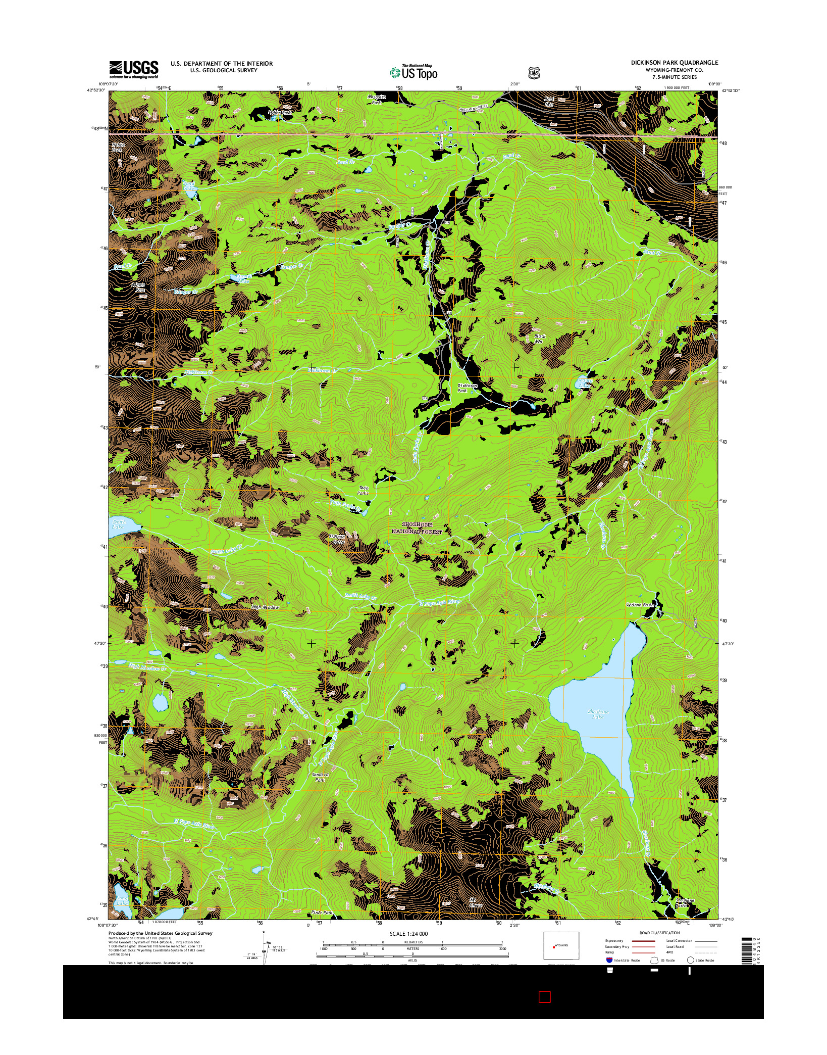 USGS US TOPO 7.5-MINUTE MAP FOR DICKINSON PARK, WY 2015
