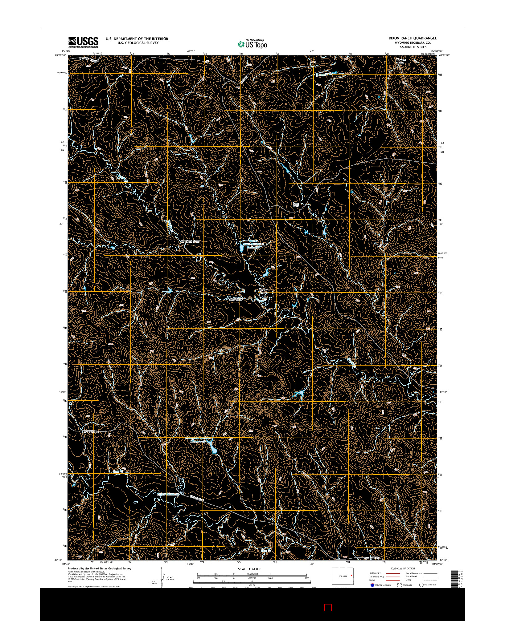 USGS US TOPO 7.5-MINUTE MAP FOR DIXON RANCH, WY 2015