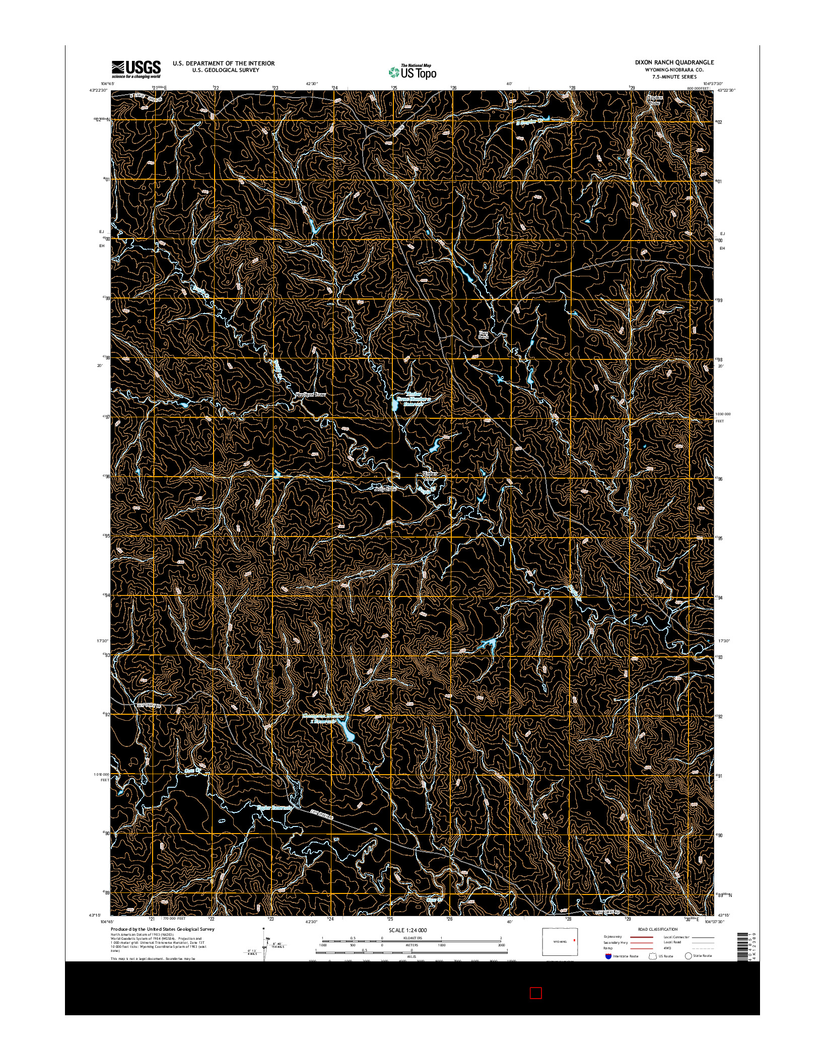 USGS US TOPO 7.5-MINUTE MAP FOR DIXON RANCH, WY 2015