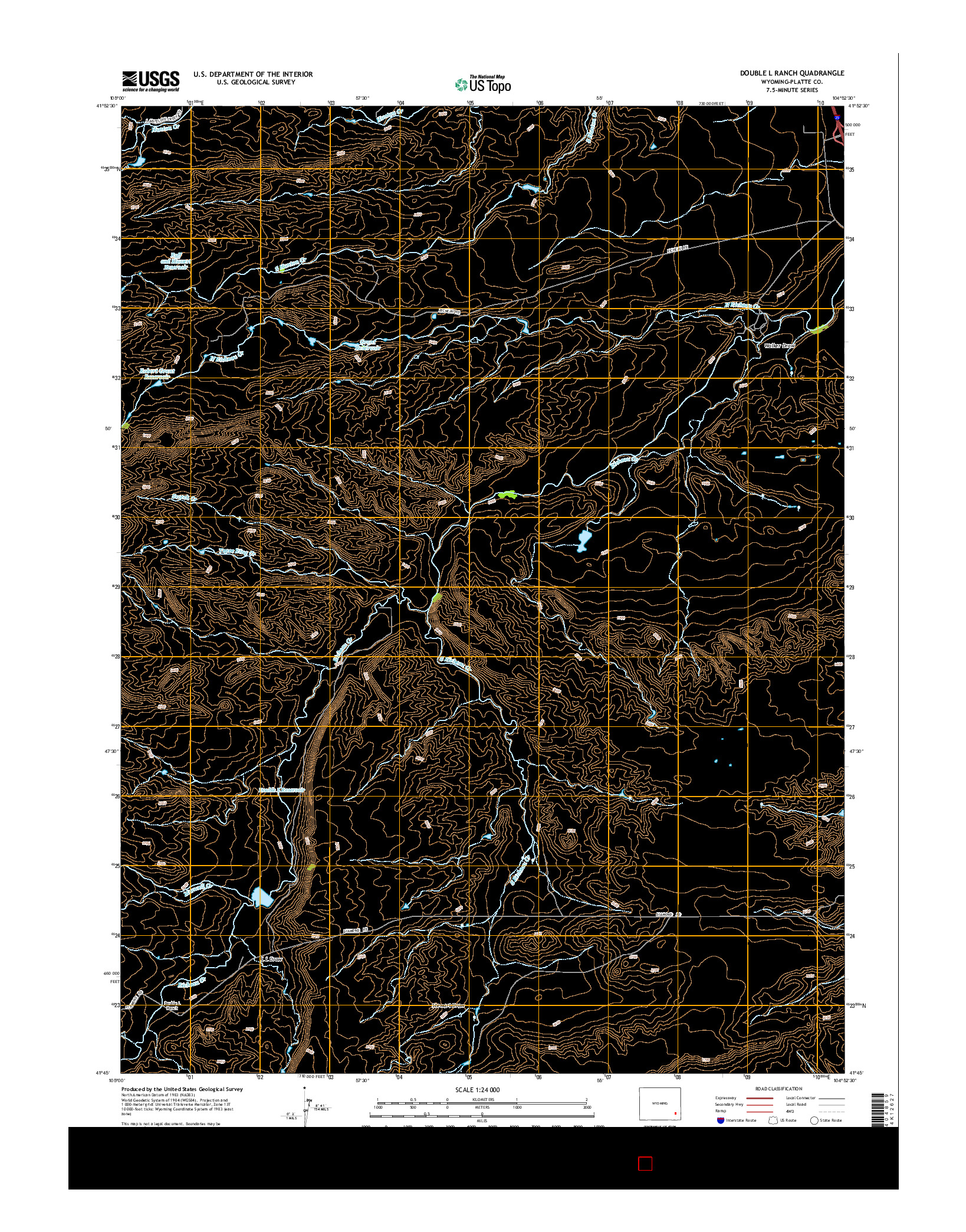 USGS US TOPO 7.5-MINUTE MAP FOR DOUBLE L RANCH, WY 2015