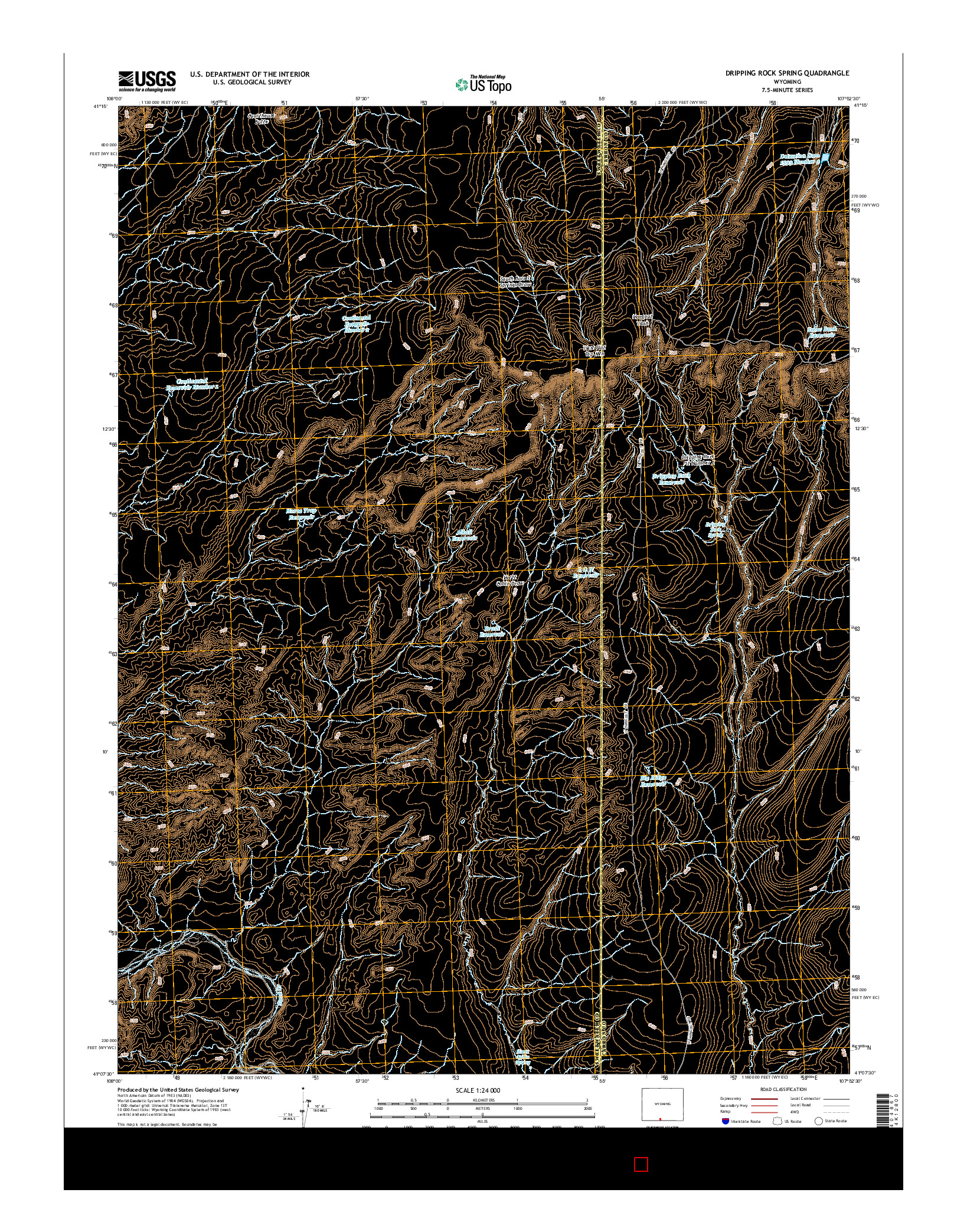 USGS US TOPO 7.5-MINUTE MAP FOR DRIPPING ROCK SPRING, WY 2015