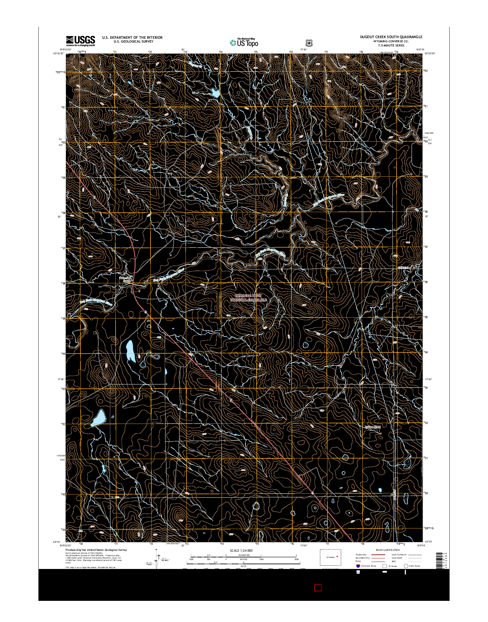 USGS US TOPO 7.5-MINUTE MAP FOR DUGOUT CREEK SOUTH, WY 2015