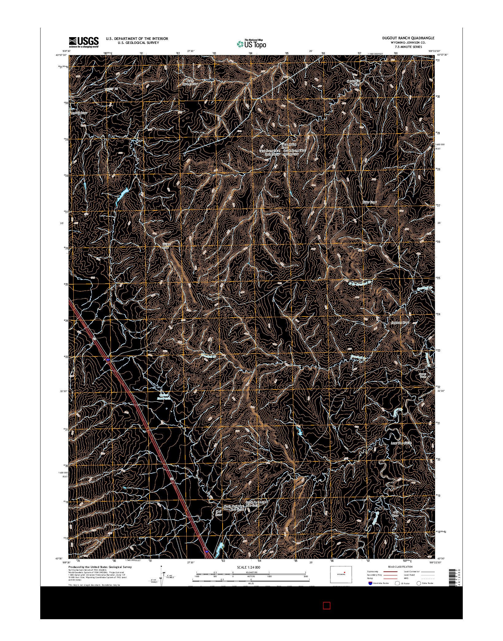 USGS US TOPO 7.5-MINUTE MAP FOR DUGOUT RANCH, WY 2015