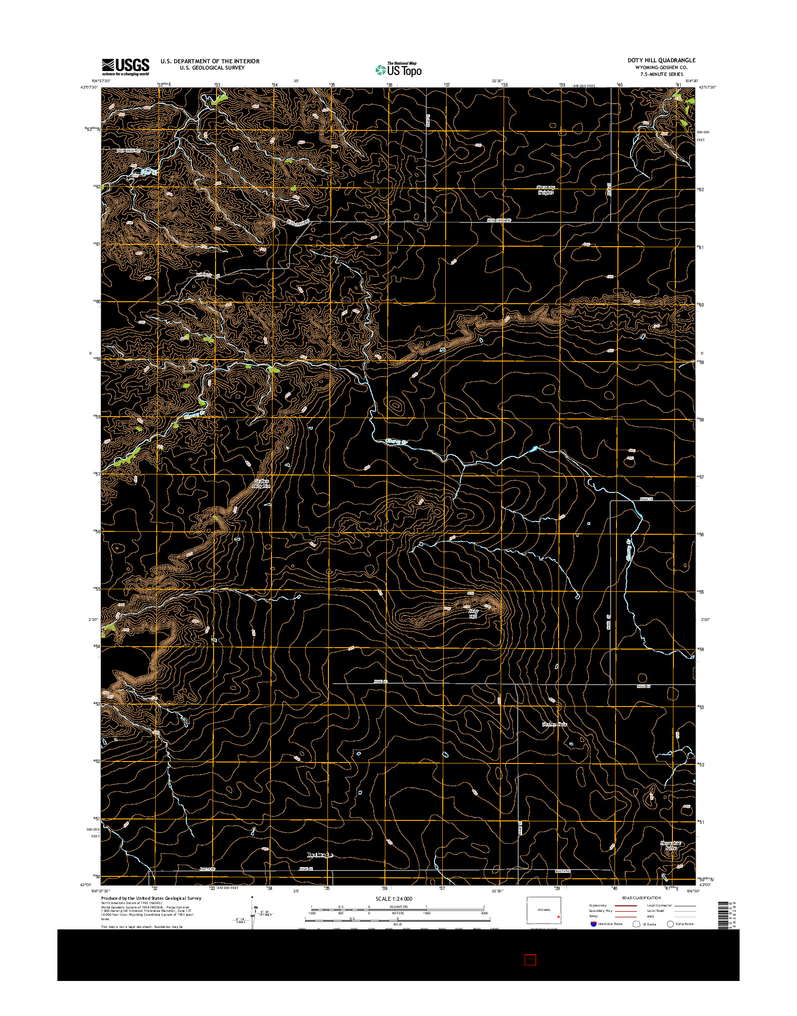 USGS US TOPO 7.5-MINUTE MAP FOR DOTY HILL, WY 2015