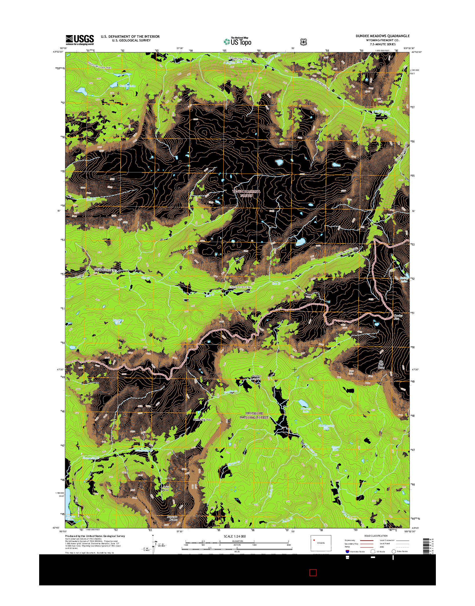 USGS US TOPO 7.5-MINUTE MAP FOR DUNDEE MEADOWS, WY 2015