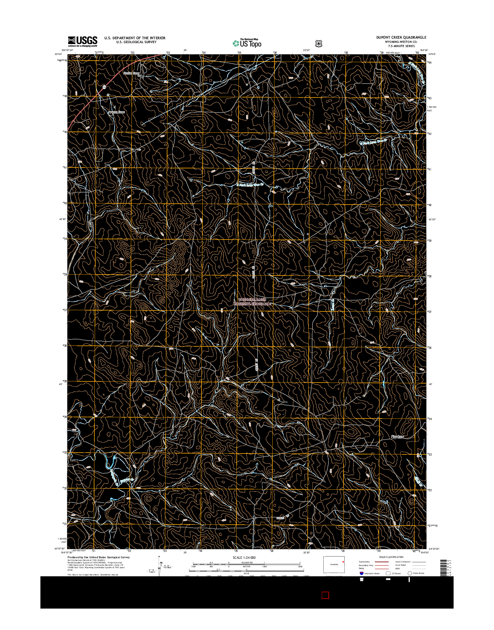 USGS US TOPO 7.5-MINUTE MAP FOR DUPONT CREEK, WY 2015