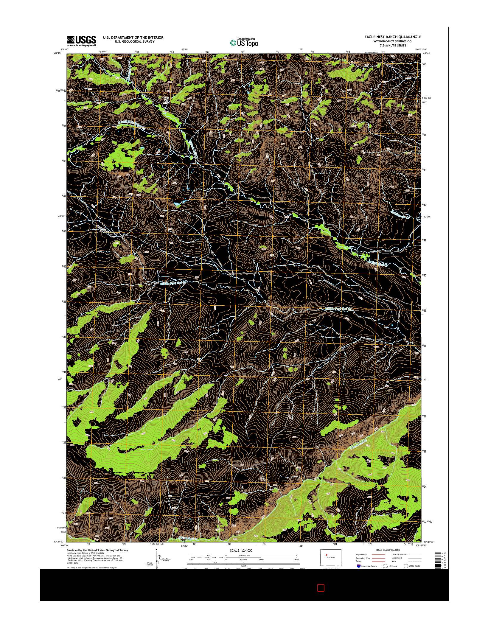 USGS US TOPO 7.5-MINUTE MAP FOR EAGLE NEST RANCH, WY 2015