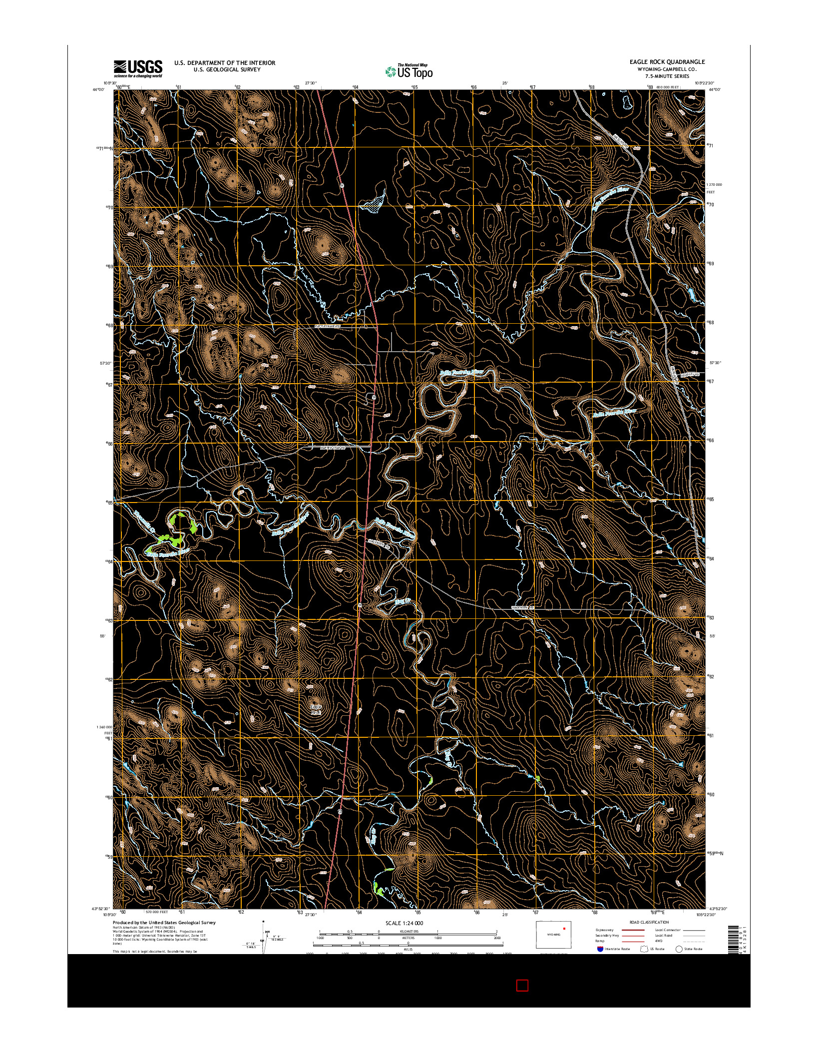 USGS US TOPO 7.5-MINUTE MAP FOR EAGLE ROCK, WY 2015