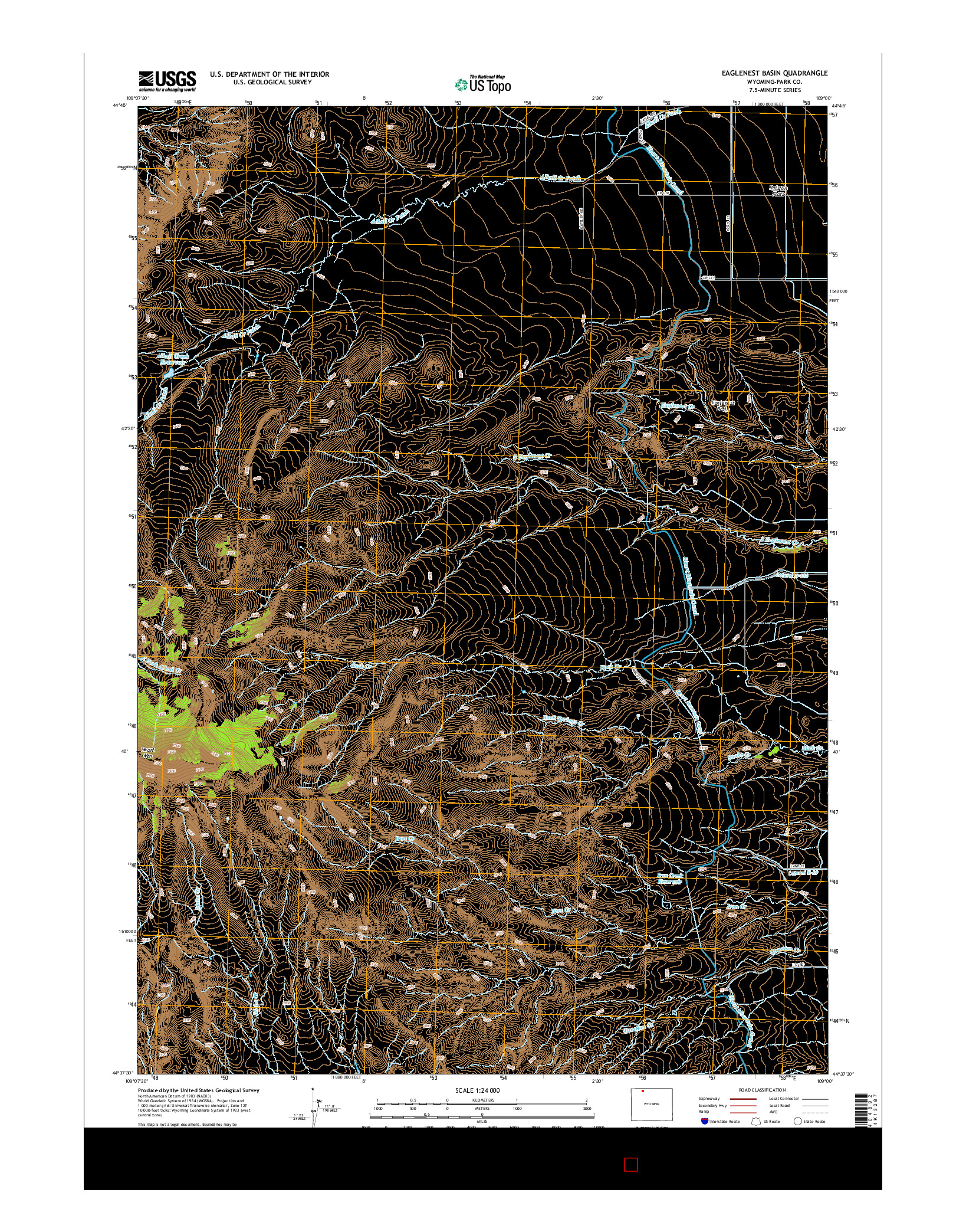 USGS US TOPO 7.5-MINUTE MAP FOR EAGLENEST BASIN, WY 2015