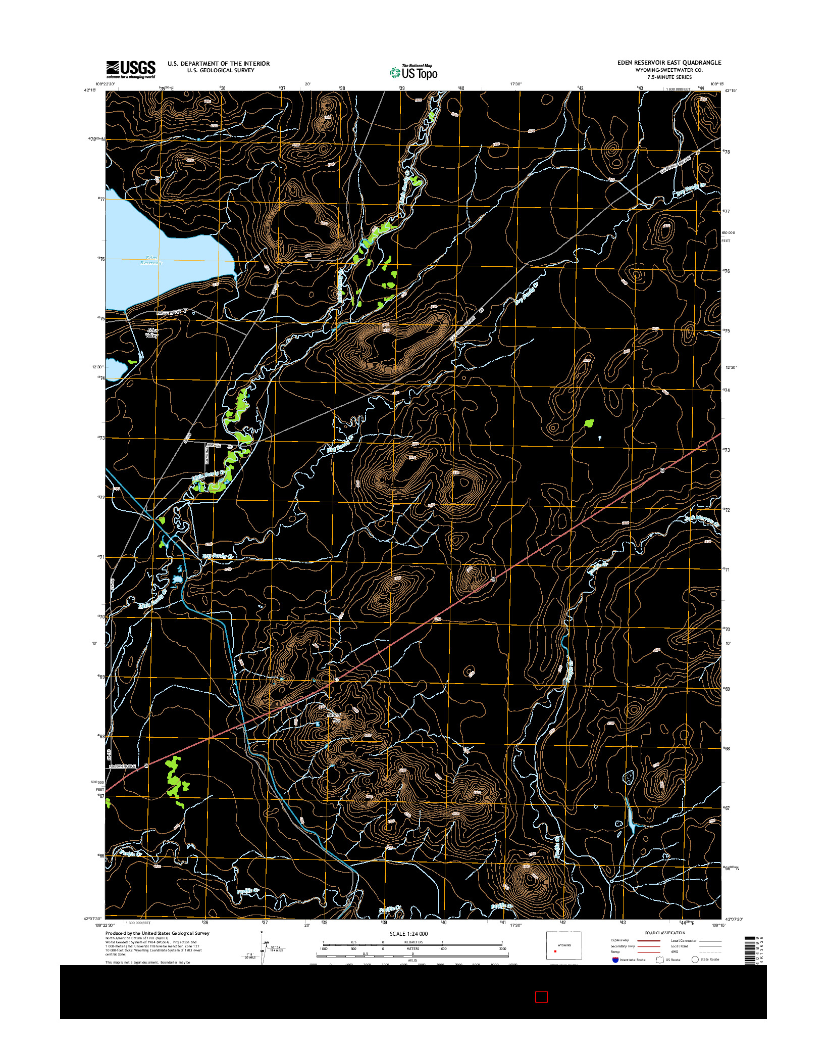 USGS US TOPO 7.5-MINUTE MAP FOR EDEN RESERVOIR EAST, WY 2015