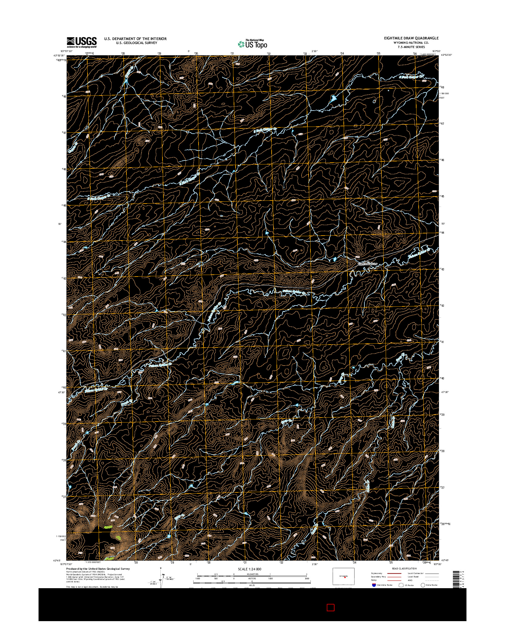 USGS US TOPO 7.5-MINUTE MAP FOR EIGHTMILE DRAW, WY 2015