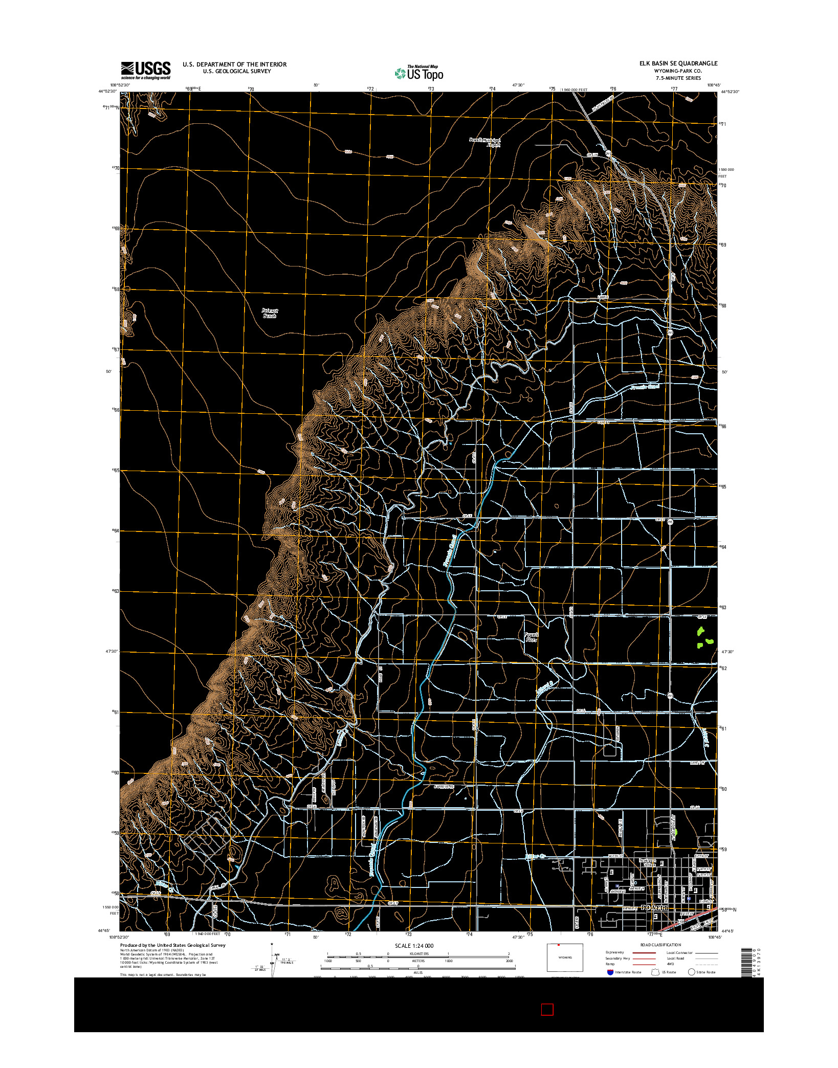 USGS US TOPO 7.5-MINUTE MAP FOR ELK BASIN SE, WY 2015