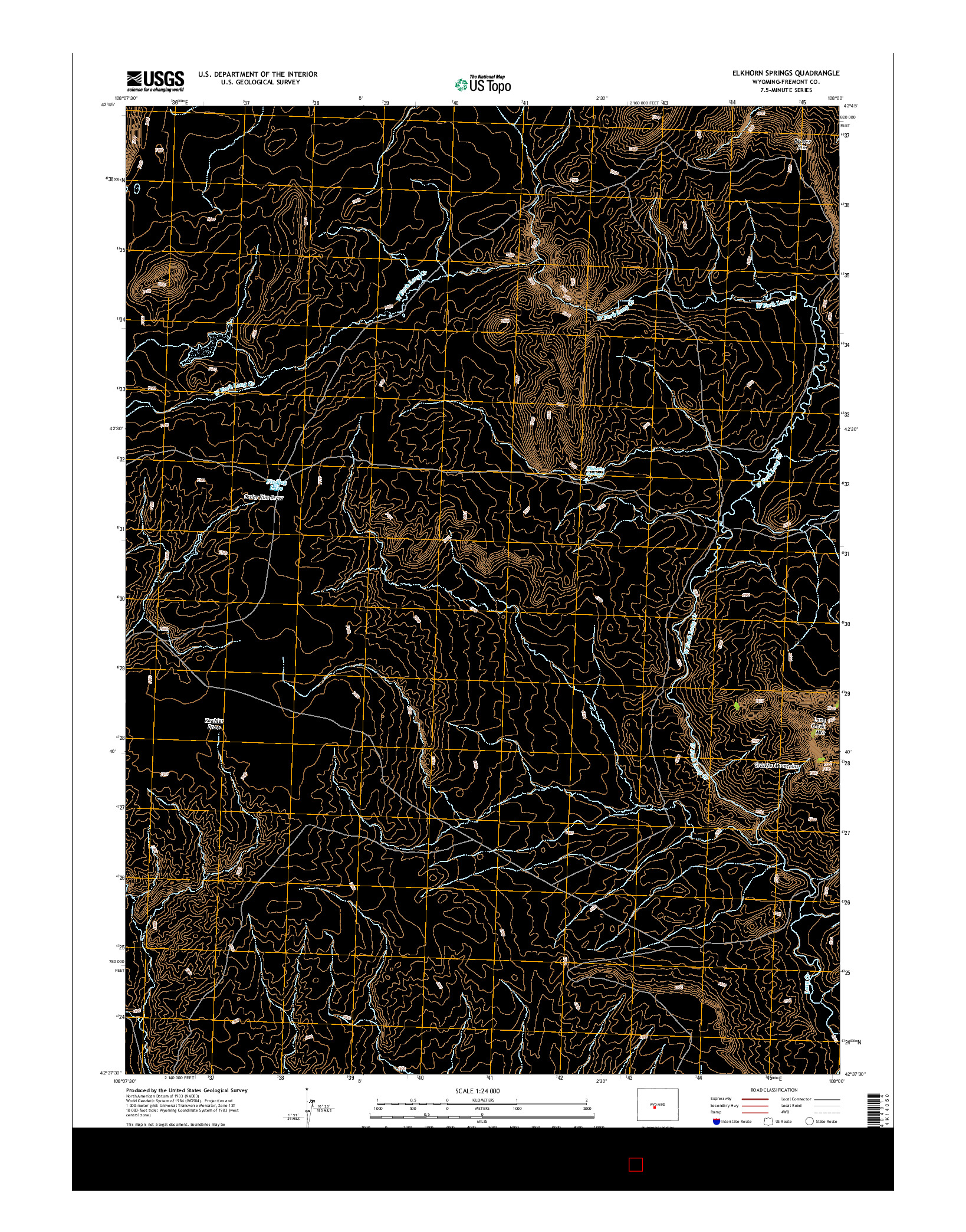 USGS US TOPO 7.5-MINUTE MAP FOR ELKHORN SPRINGS, WY 2015