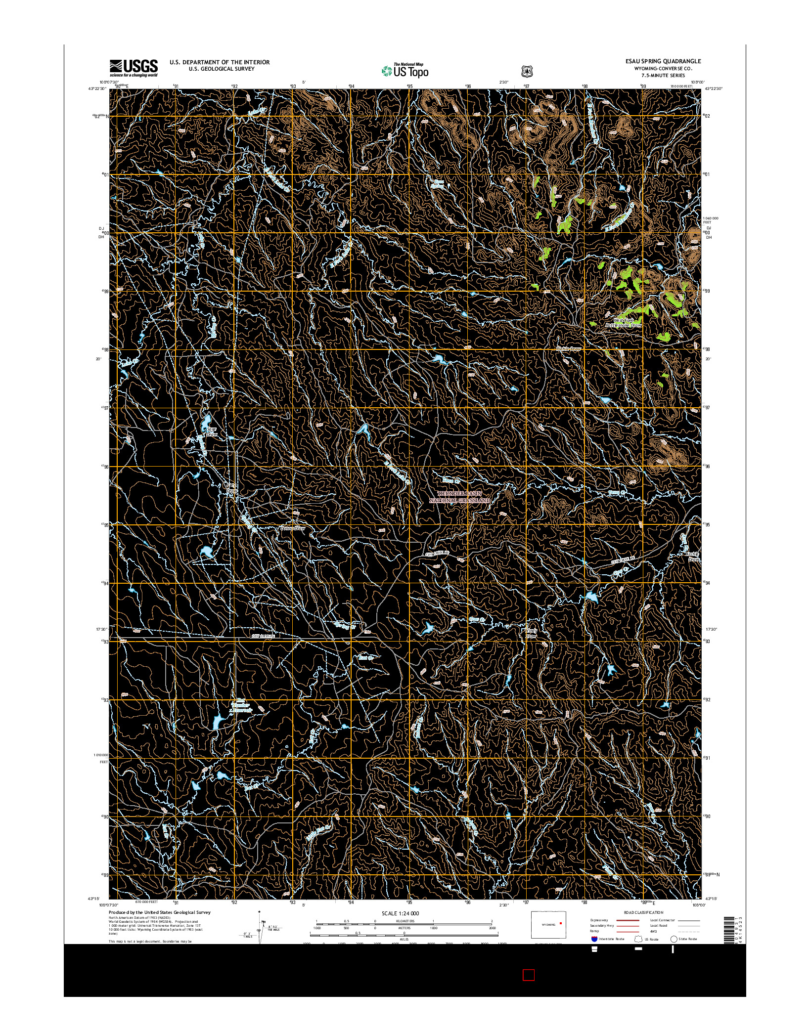 USGS US TOPO 7.5-MINUTE MAP FOR ESAU SPRING, WY 2015
