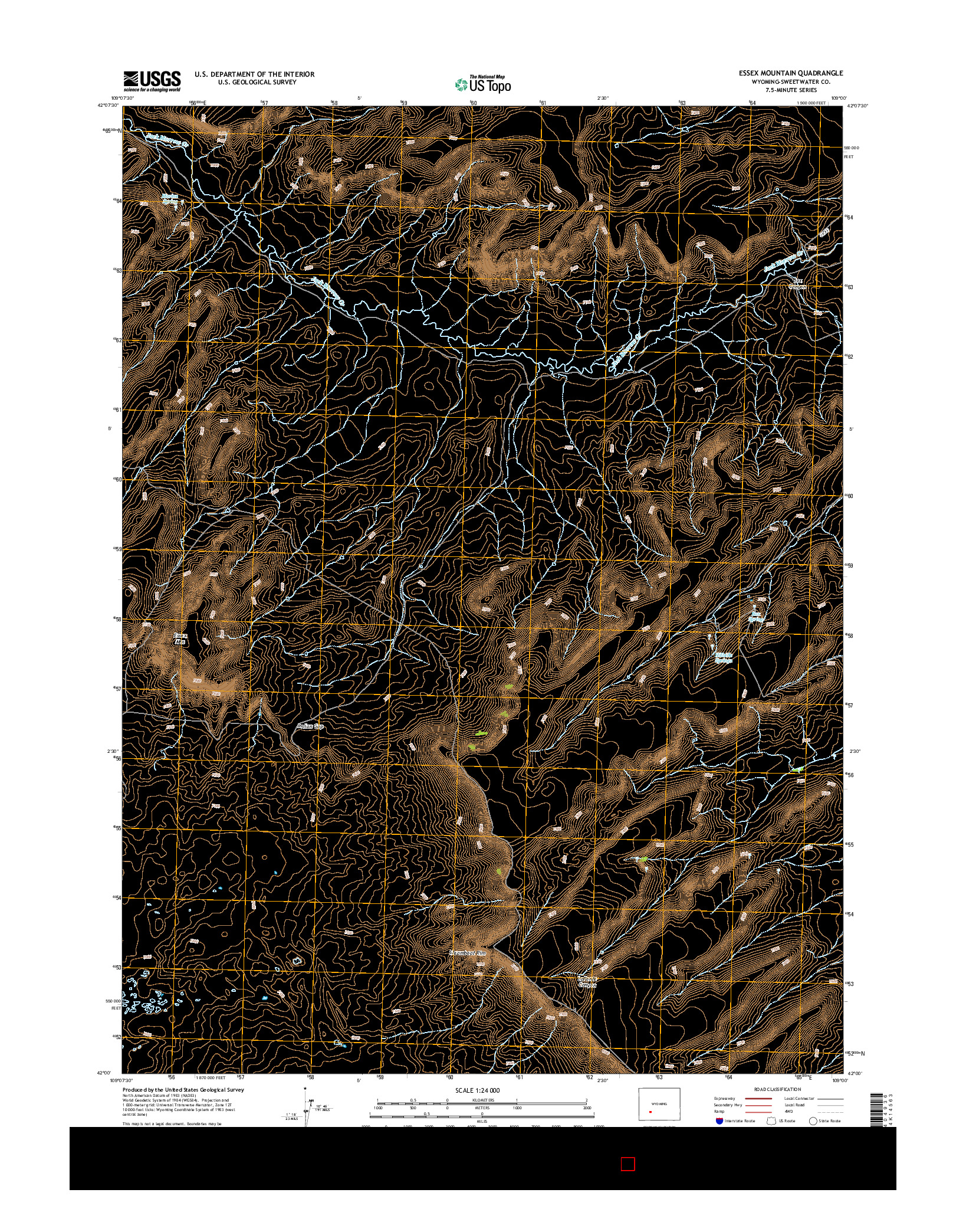 USGS US TOPO 7.5-MINUTE MAP FOR ESSEX MOUNTAIN, WY 2015