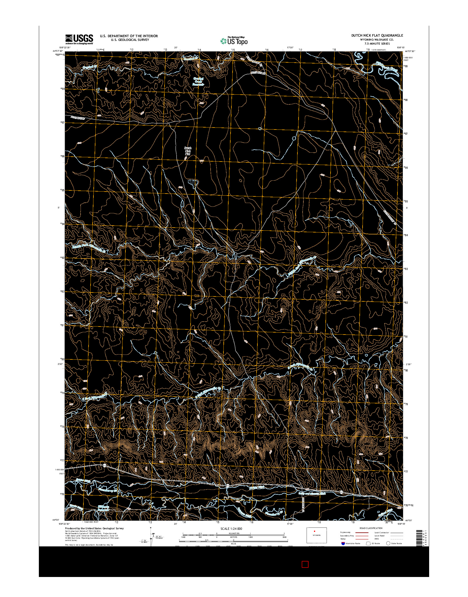 USGS US TOPO 7.5-MINUTE MAP FOR DUTCH NICK FLAT, WY 2015