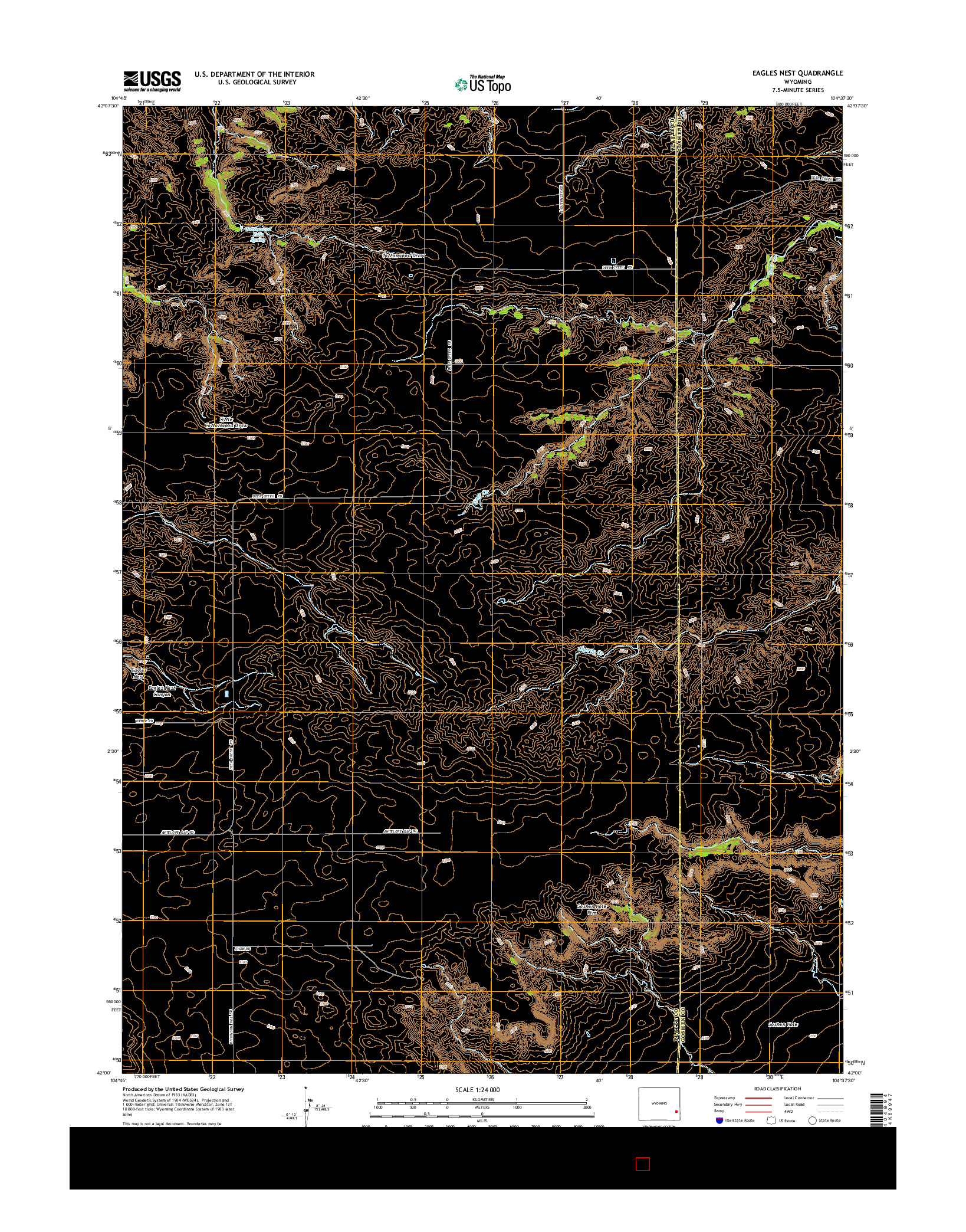 USGS US TOPO 7.5-MINUTE MAP FOR EAGLES NEST, WY 2015