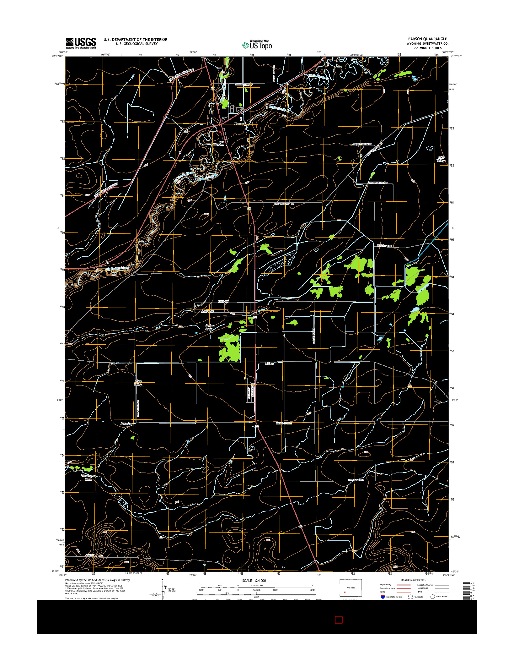 USGS US TOPO 7.5-MINUTE MAP FOR FARSON, WY 2015