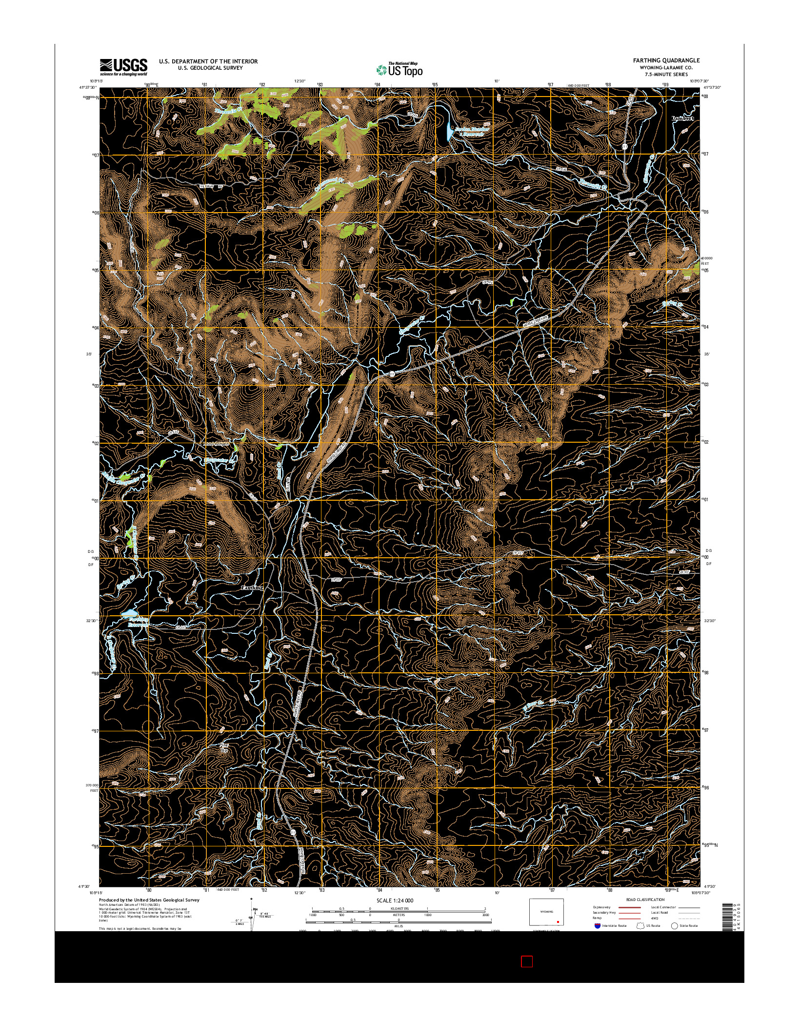 USGS US TOPO 7.5-MINUTE MAP FOR FARTHING, WY 2015