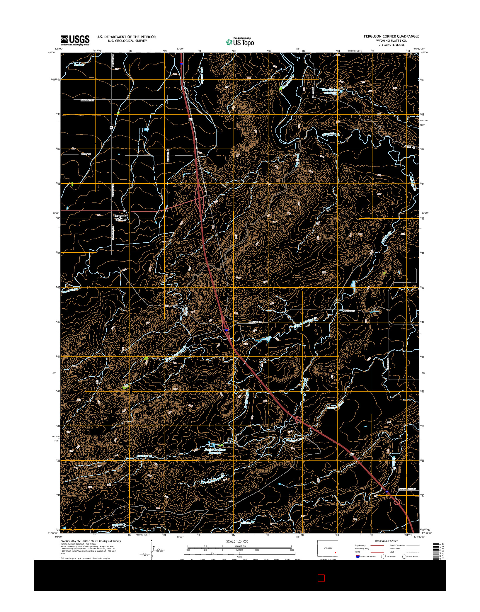 USGS US TOPO 7.5-MINUTE MAP FOR FERGUSON CORNER, WY 2015