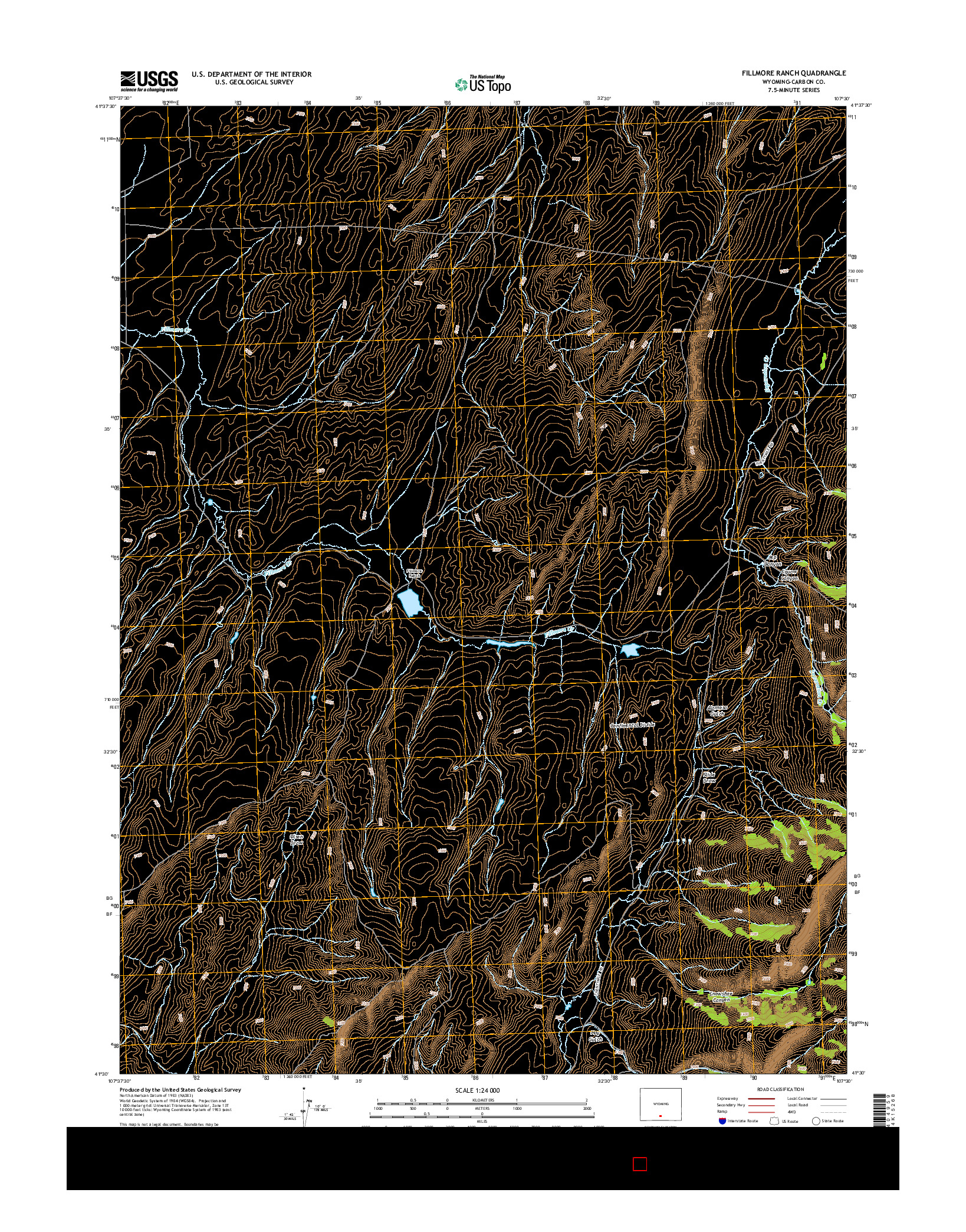 USGS US TOPO 7.5-MINUTE MAP FOR FILLMORE RANCH, WY 2015
