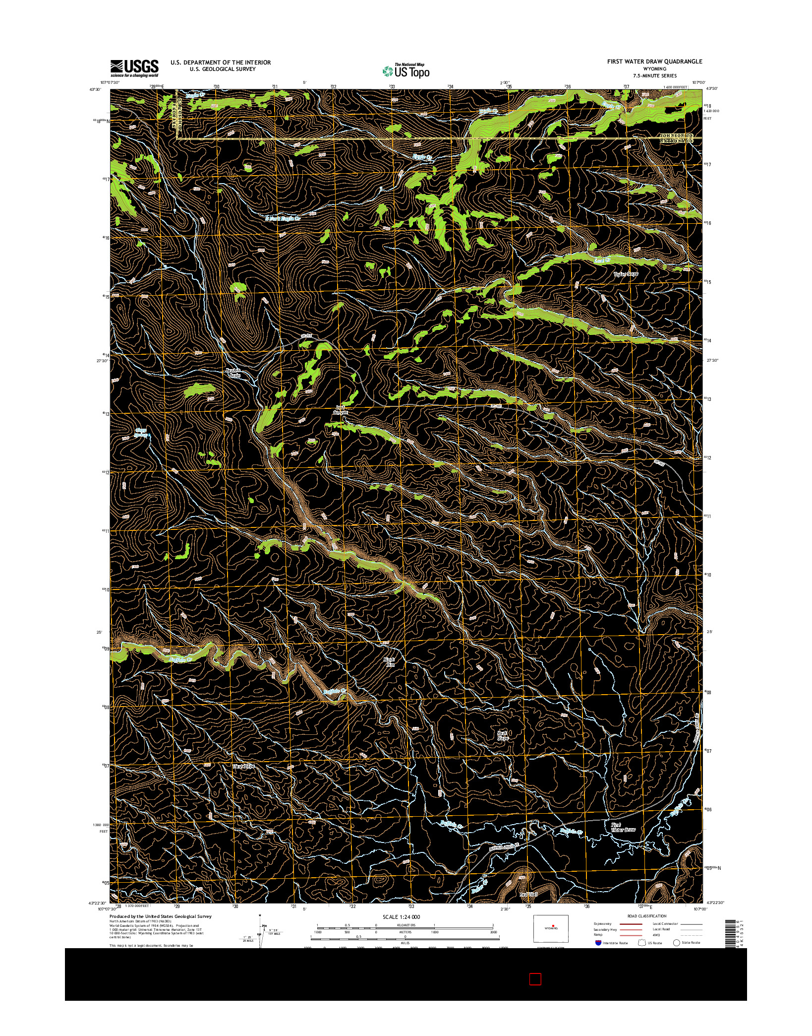 USGS US TOPO 7.5-MINUTE MAP FOR FIRST WATER DRAW, WY 2015