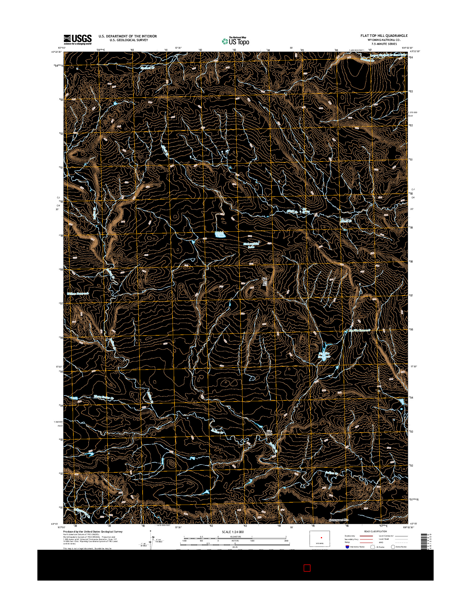 USGS US TOPO 7.5-MINUTE MAP FOR FLAT TOP HILL, WY 2015