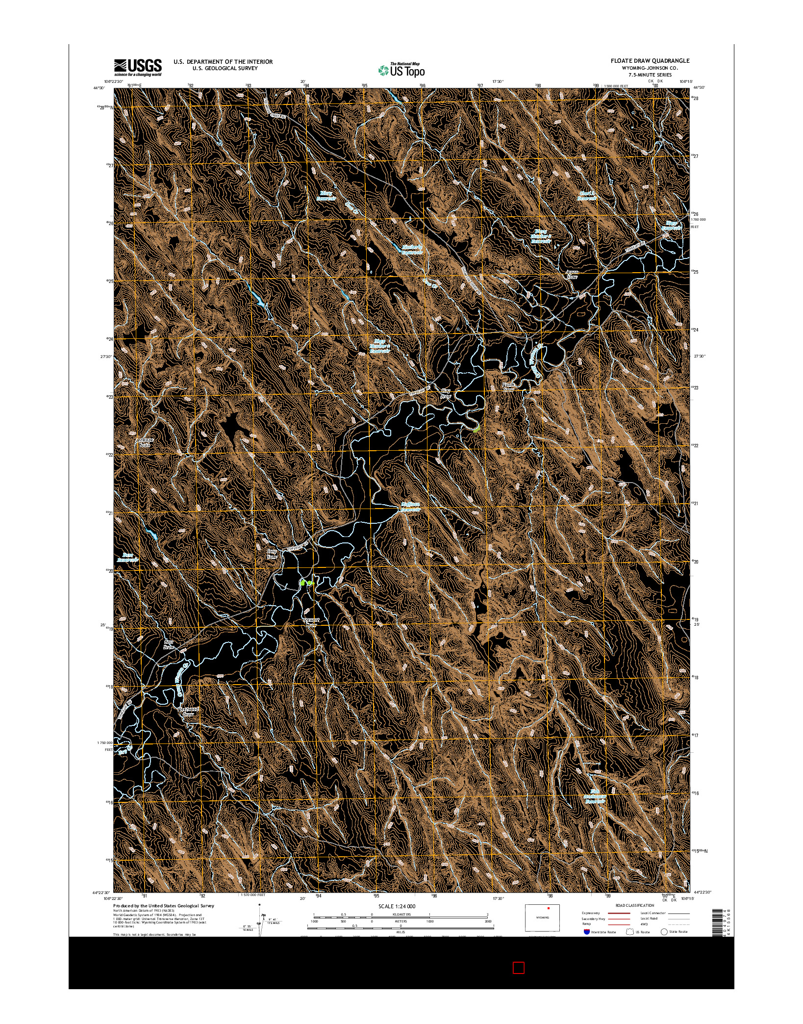 USGS US TOPO 7.5-MINUTE MAP FOR FLOATE DRAW, WY 2015