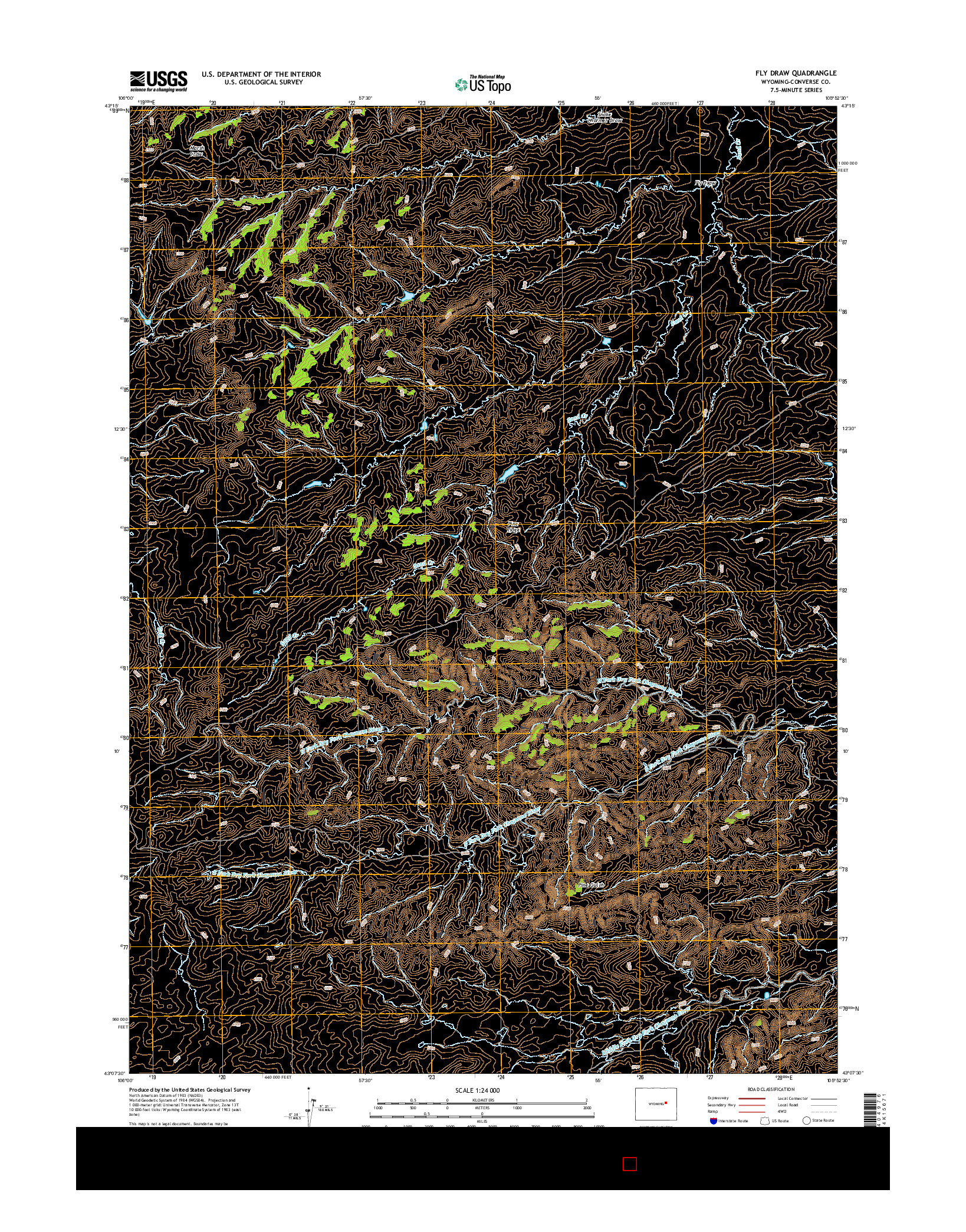 USGS US TOPO 7.5-MINUTE MAP FOR FLY DRAW, WY 2015