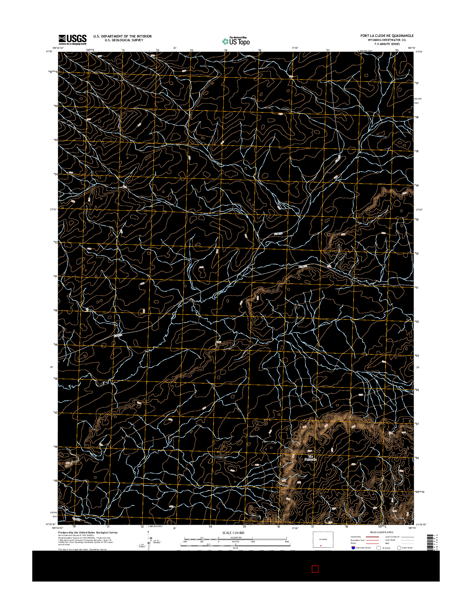 USGS US TOPO 7.5-MINUTE MAP FOR FORT LA CLEDE NE, WY 2015