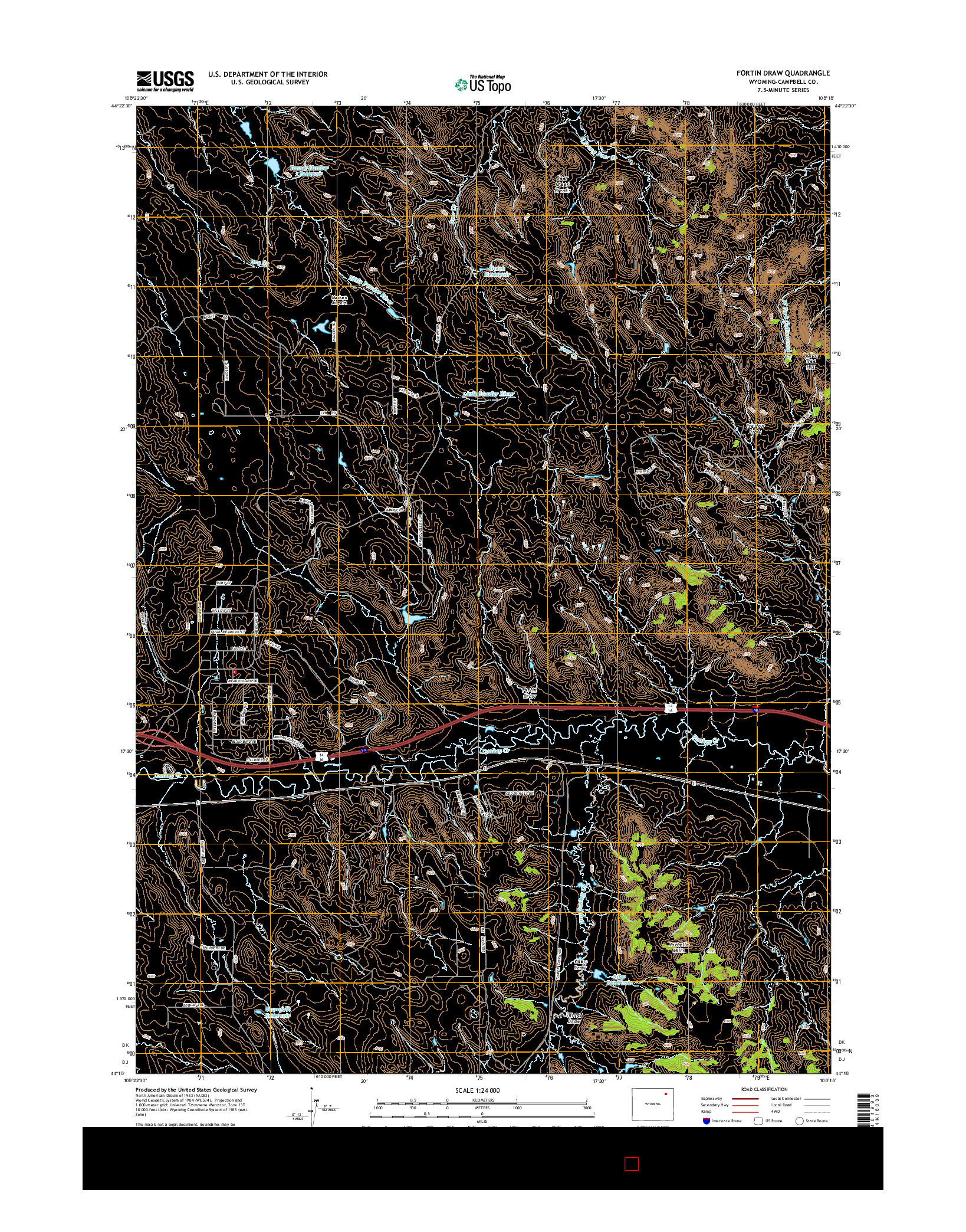 USGS US TOPO 7.5-MINUTE MAP FOR FORTIN DRAW, WY 2015