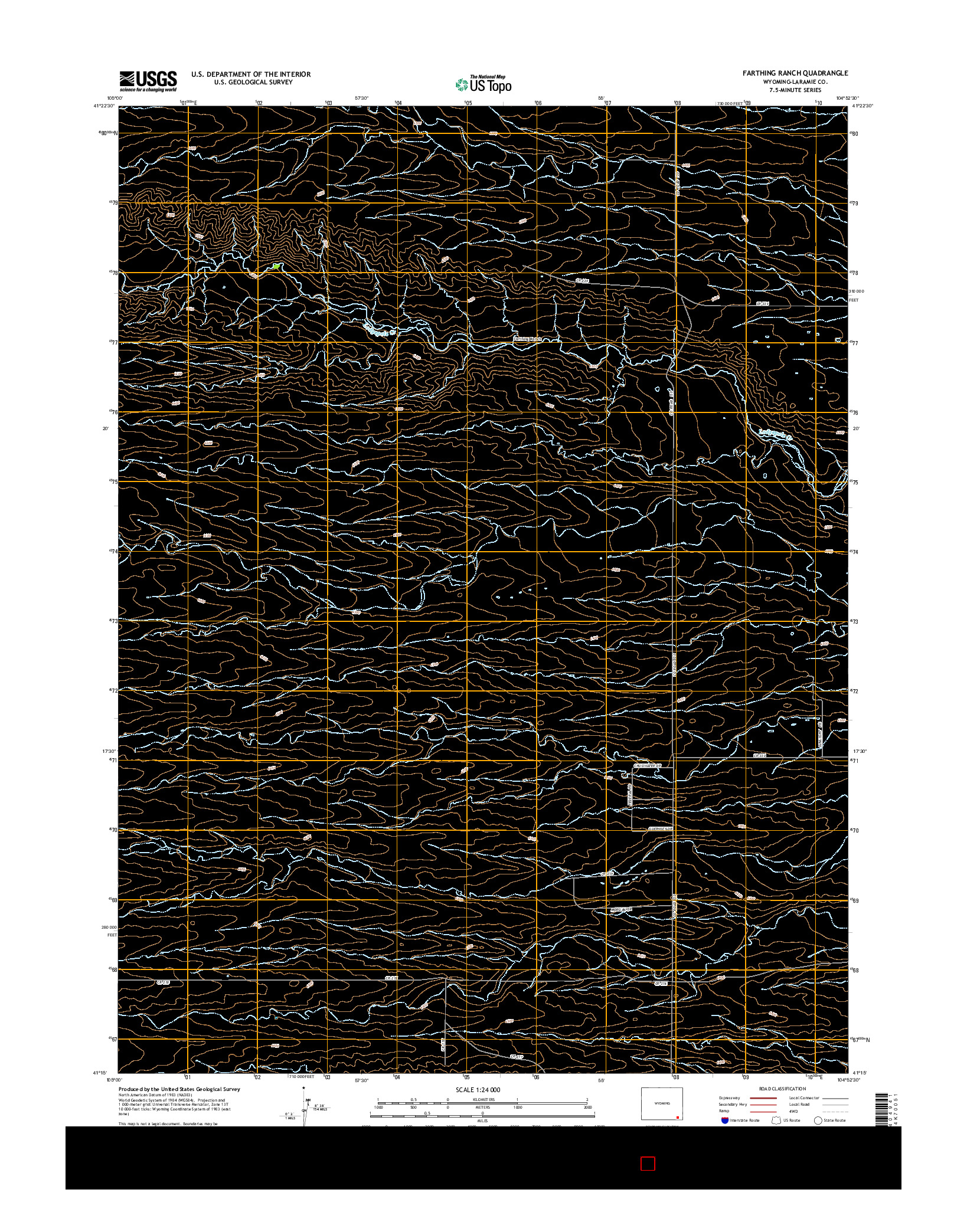 USGS US TOPO 7.5-MINUTE MAP FOR FARTHING RANCH, WY 2015