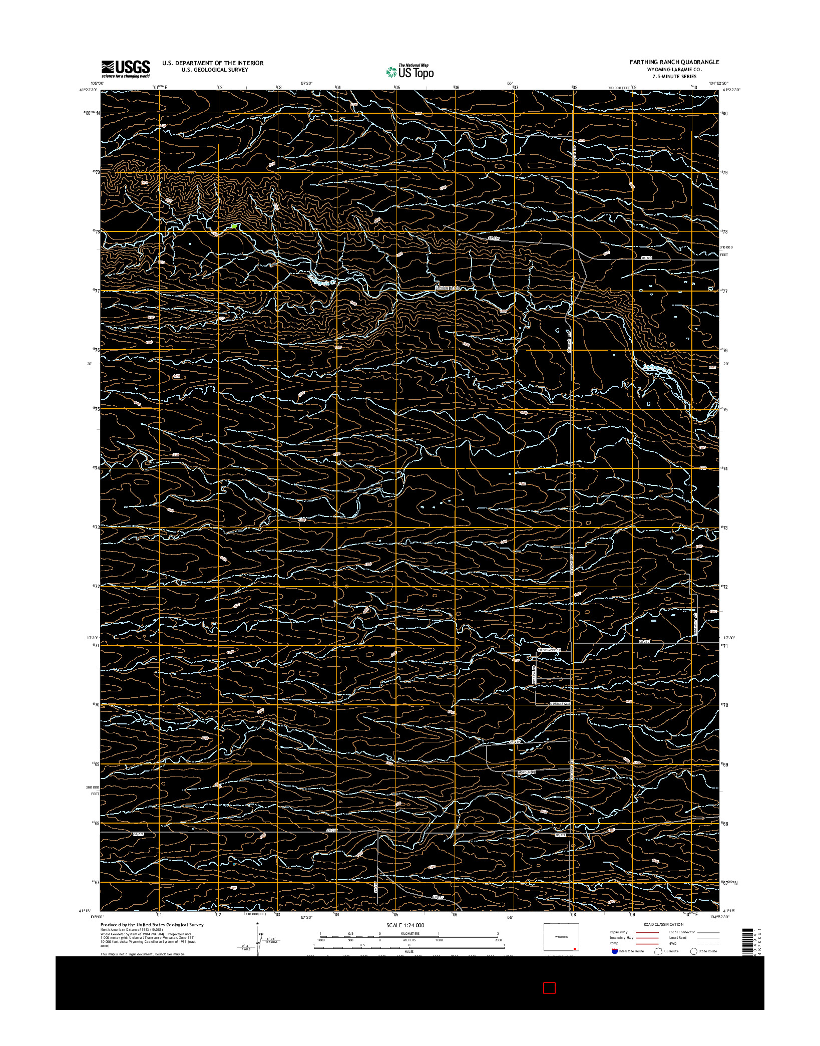 USGS US TOPO 7.5-MINUTE MAP FOR FARTHING RANCH, WY 2015