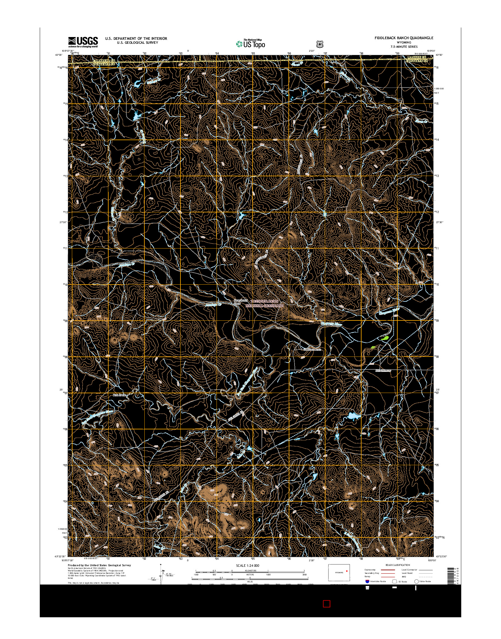 USGS US TOPO 7.5-MINUTE MAP FOR FIDDLEBACK RANCH, WY 2015