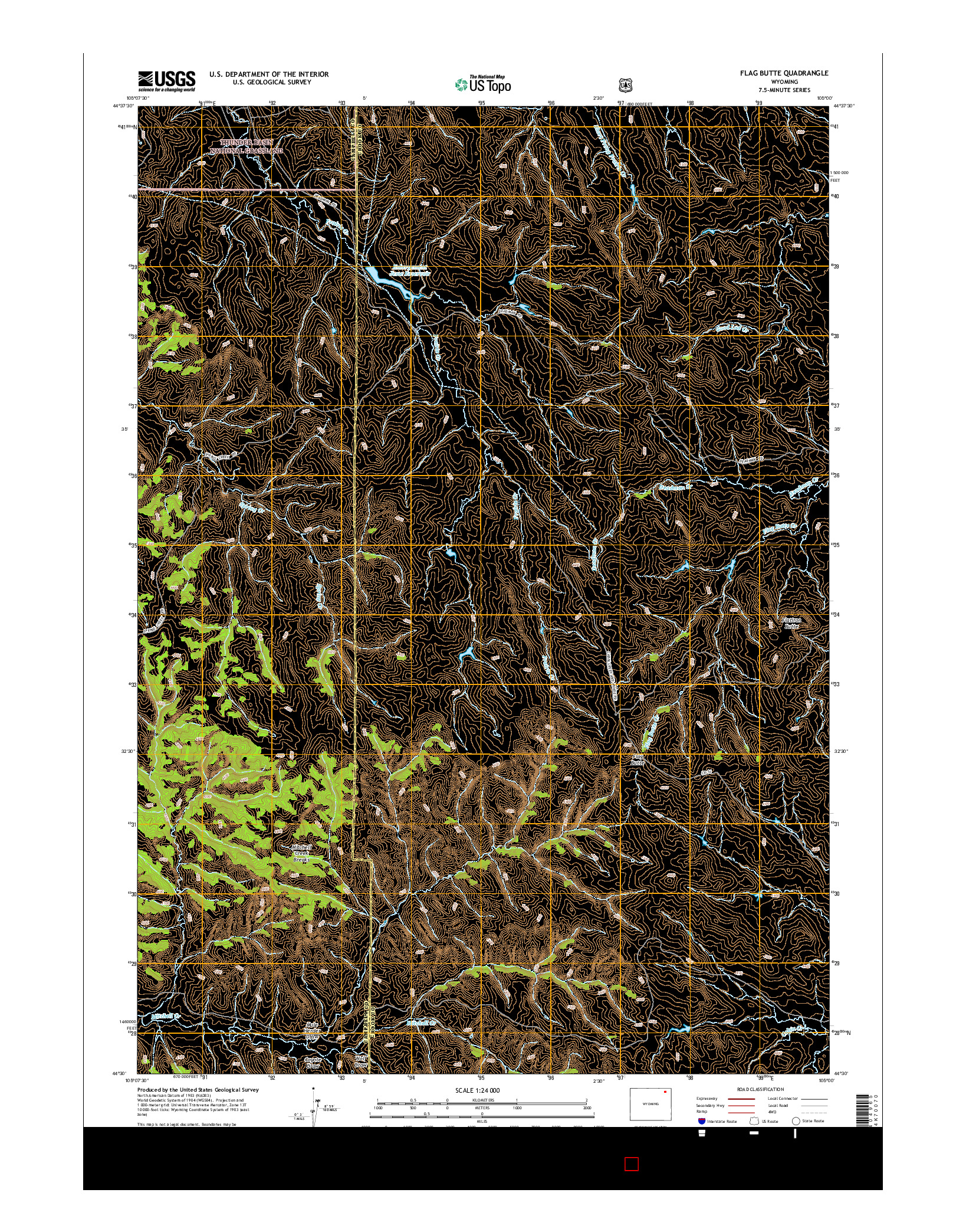 USGS US TOPO 7.5-MINUTE MAP FOR FLAG BUTTE, WY 2015