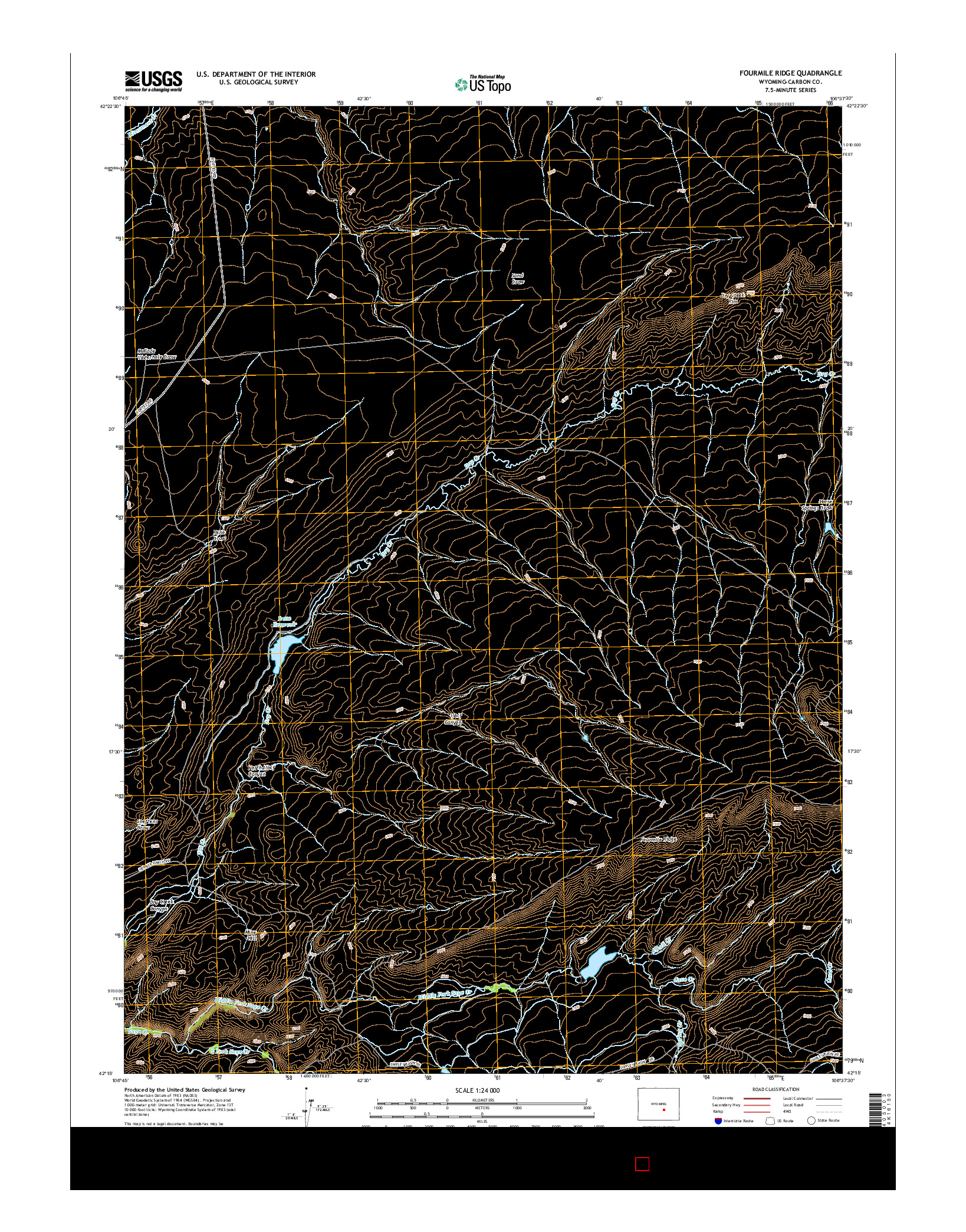 USGS US TOPO 7.5-MINUTE MAP FOR FOURMILE RIDGE, WY 2015