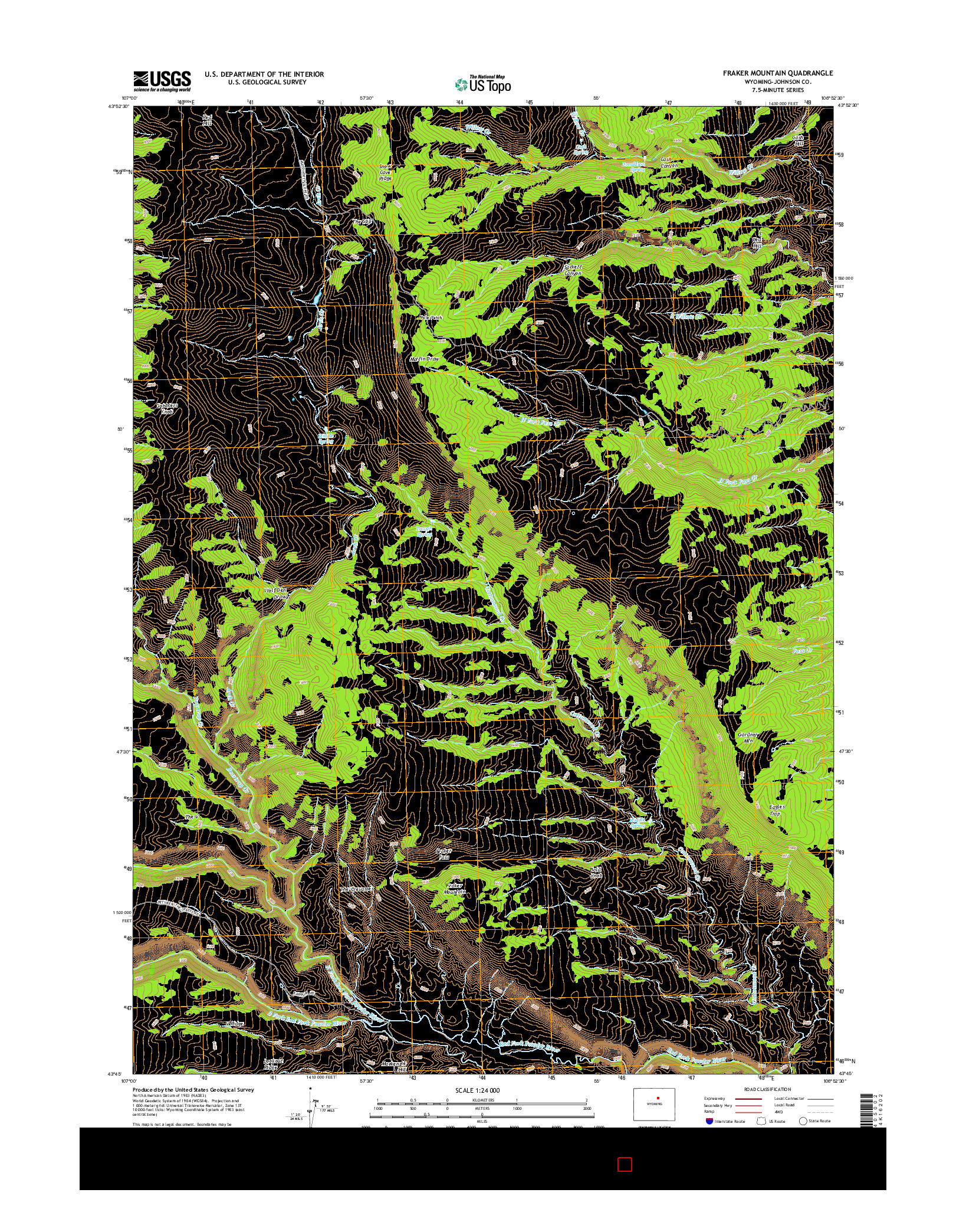 USGS US TOPO 7.5-MINUTE MAP FOR FRAKER MOUNTAIN, WY 2015