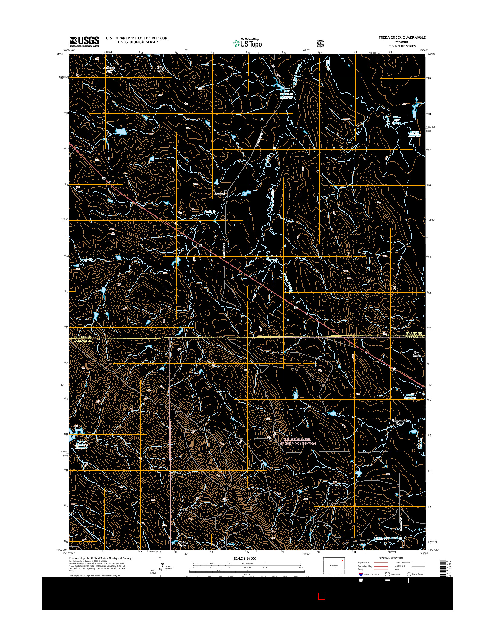 USGS US TOPO 7.5-MINUTE MAP FOR FREDA CREEK, WY 2015