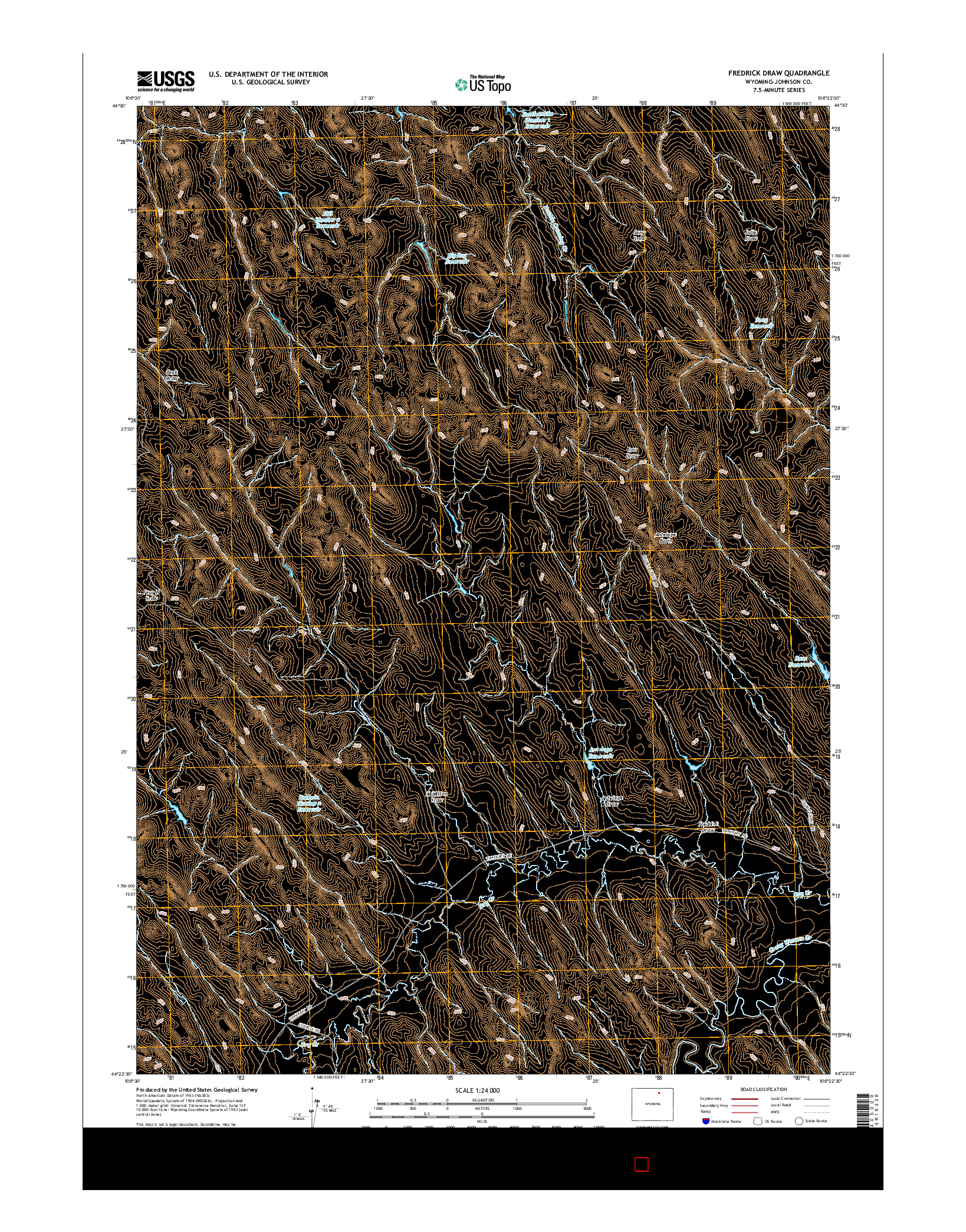 USGS US TOPO 7.5-MINUTE MAP FOR FREDRICK DRAW, WY 2015