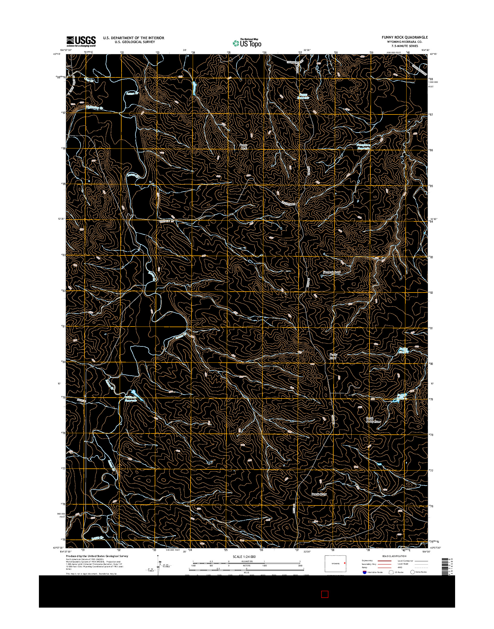 USGS US TOPO 7.5-MINUTE MAP FOR FUNNY ROCK, WY 2015