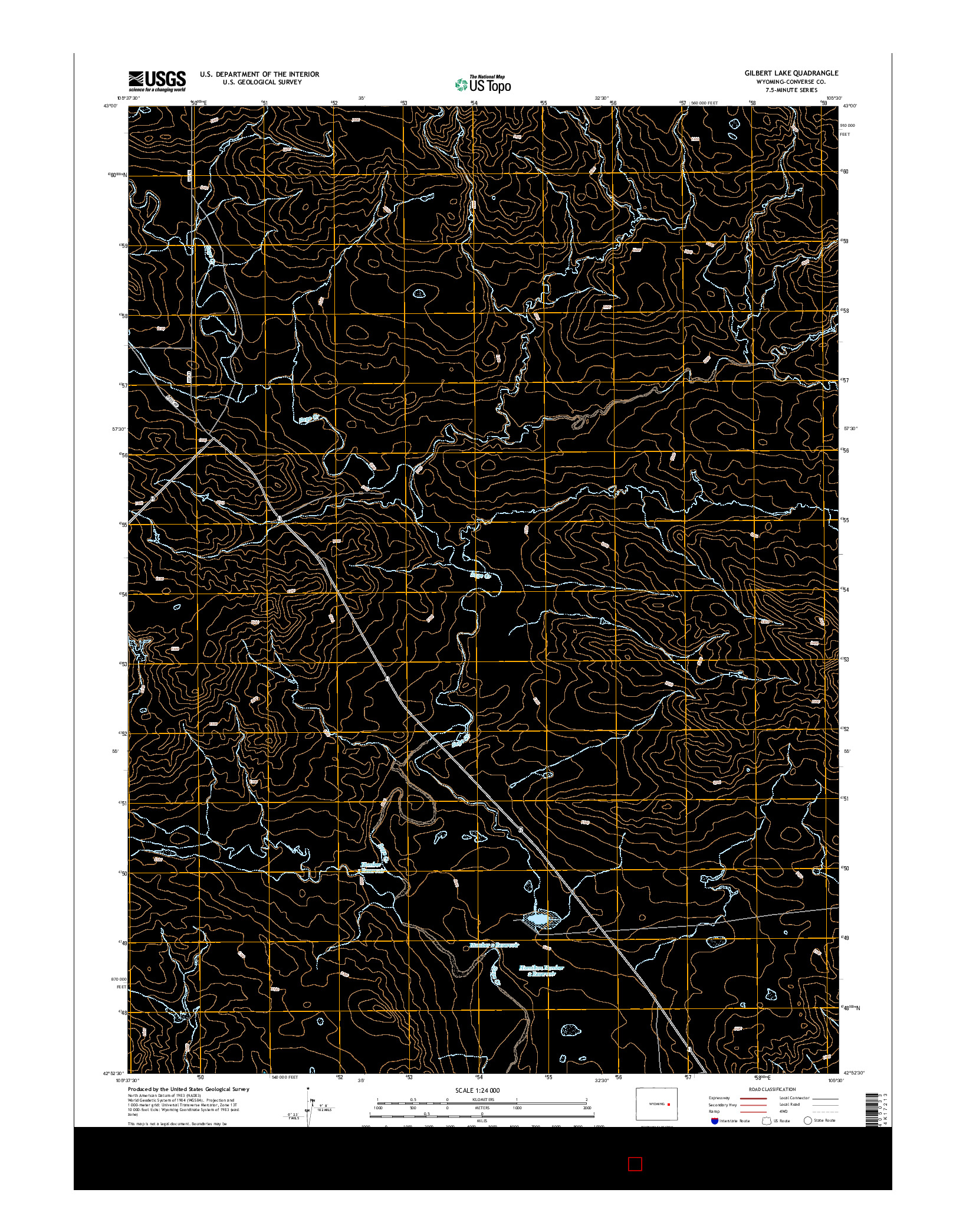 USGS US TOPO 7.5-MINUTE MAP FOR GILBERT LAKE, WY 2015