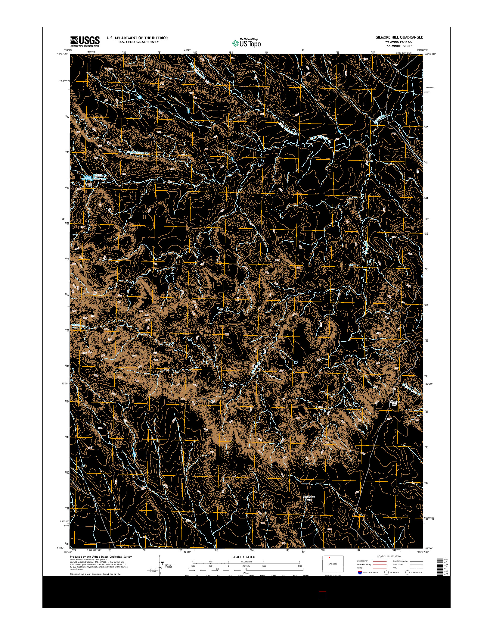 USGS US TOPO 7.5-MINUTE MAP FOR GILMORE HILL, WY 2015