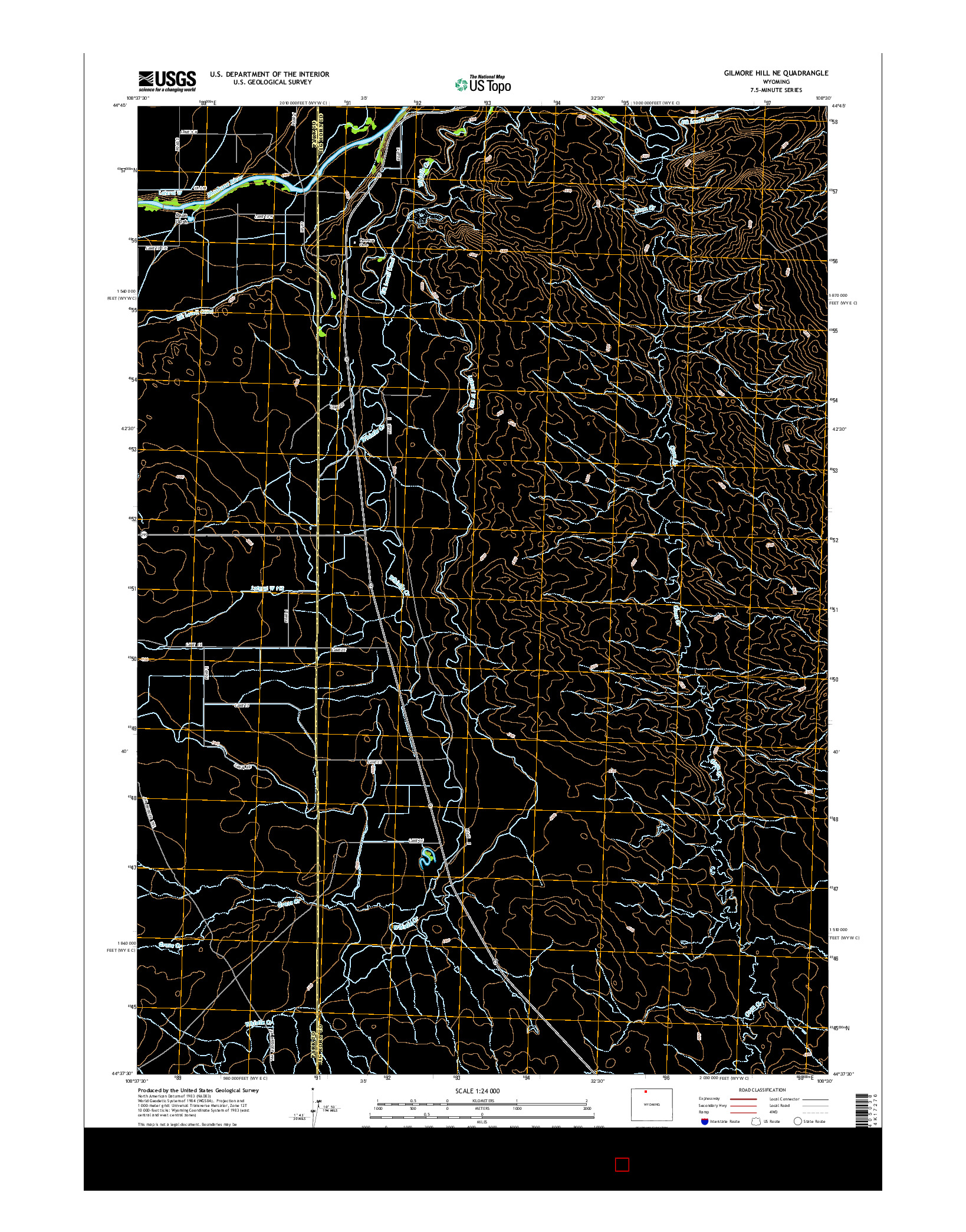 USGS US TOPO 7.5-MINUTE MAP FOR GILMORE HILL NE, WY 2015